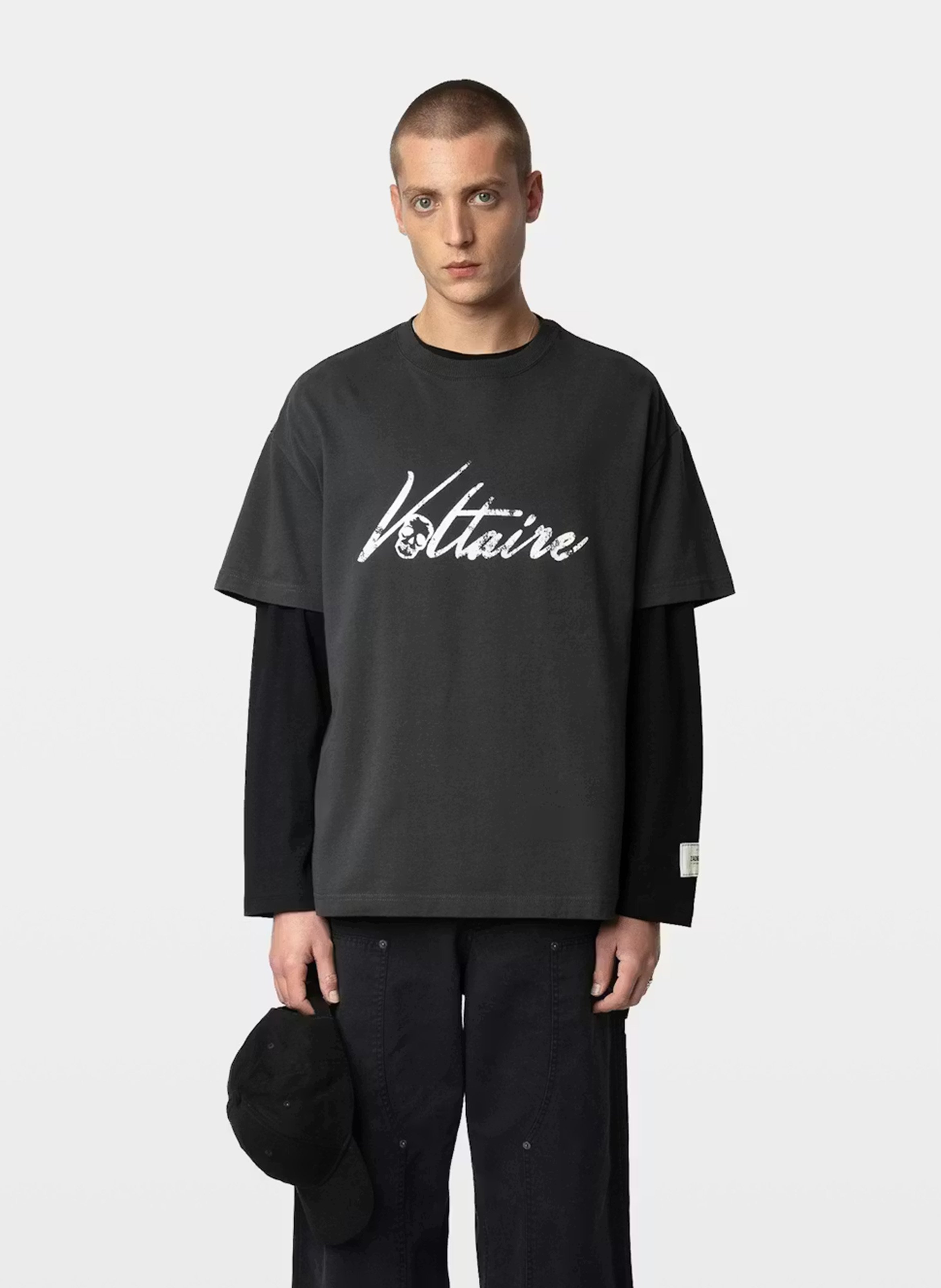 Tee-shirt oversize en coton bio teddy ZADIG&VOLTAIRE Gris
