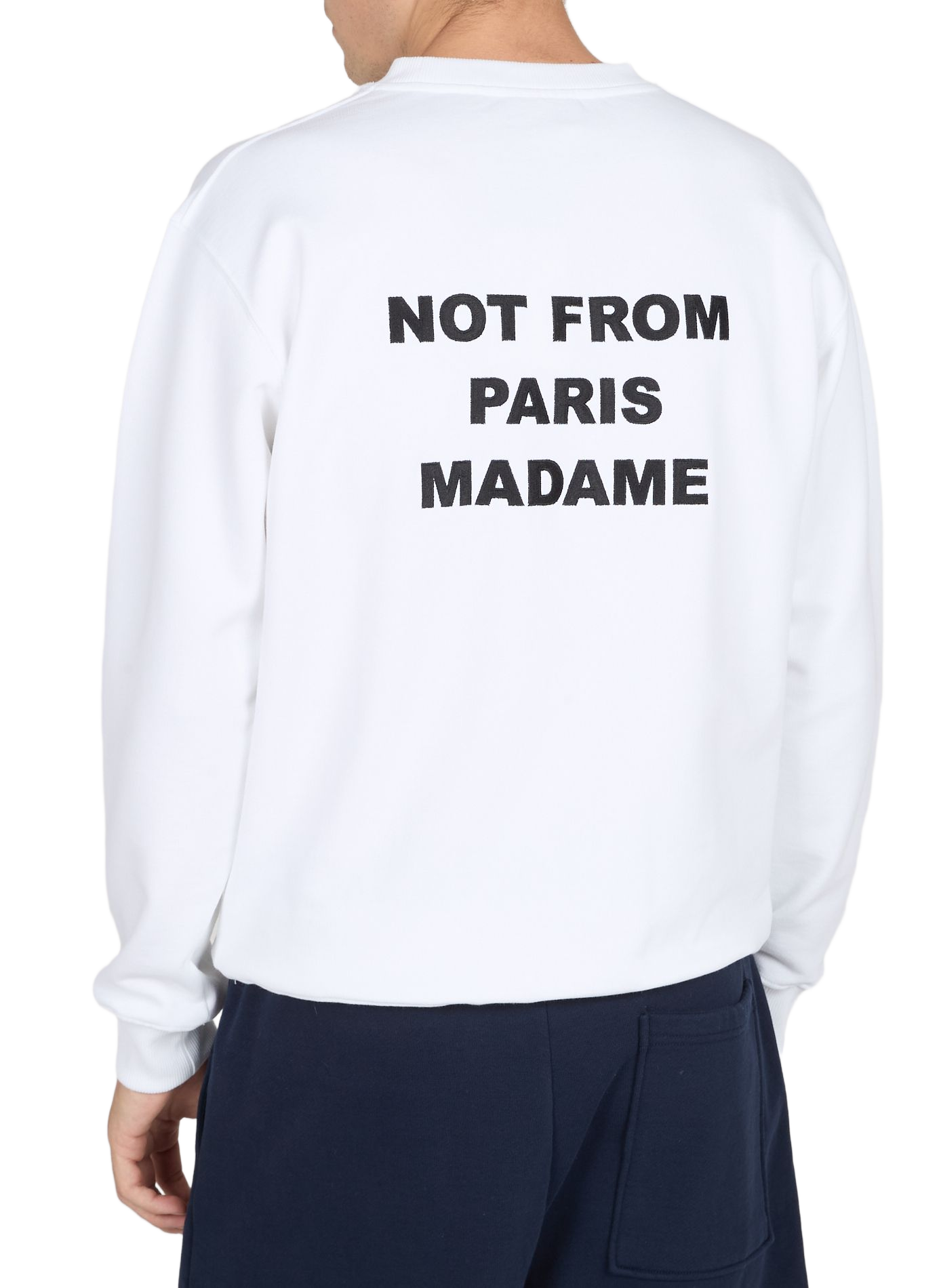 Slogan cotton sweatshirt DROLE DE MONSIEUR White