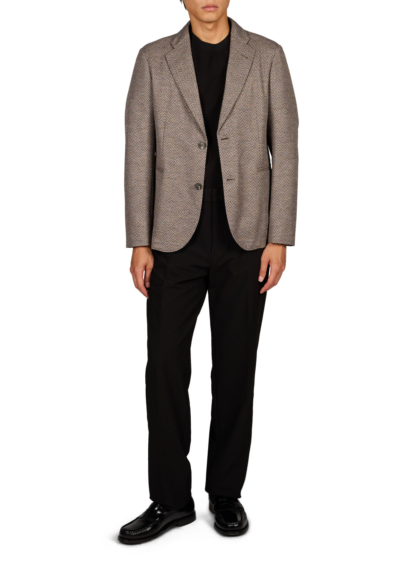 Blazer droit à motif EMPORIO ARMANI Beige