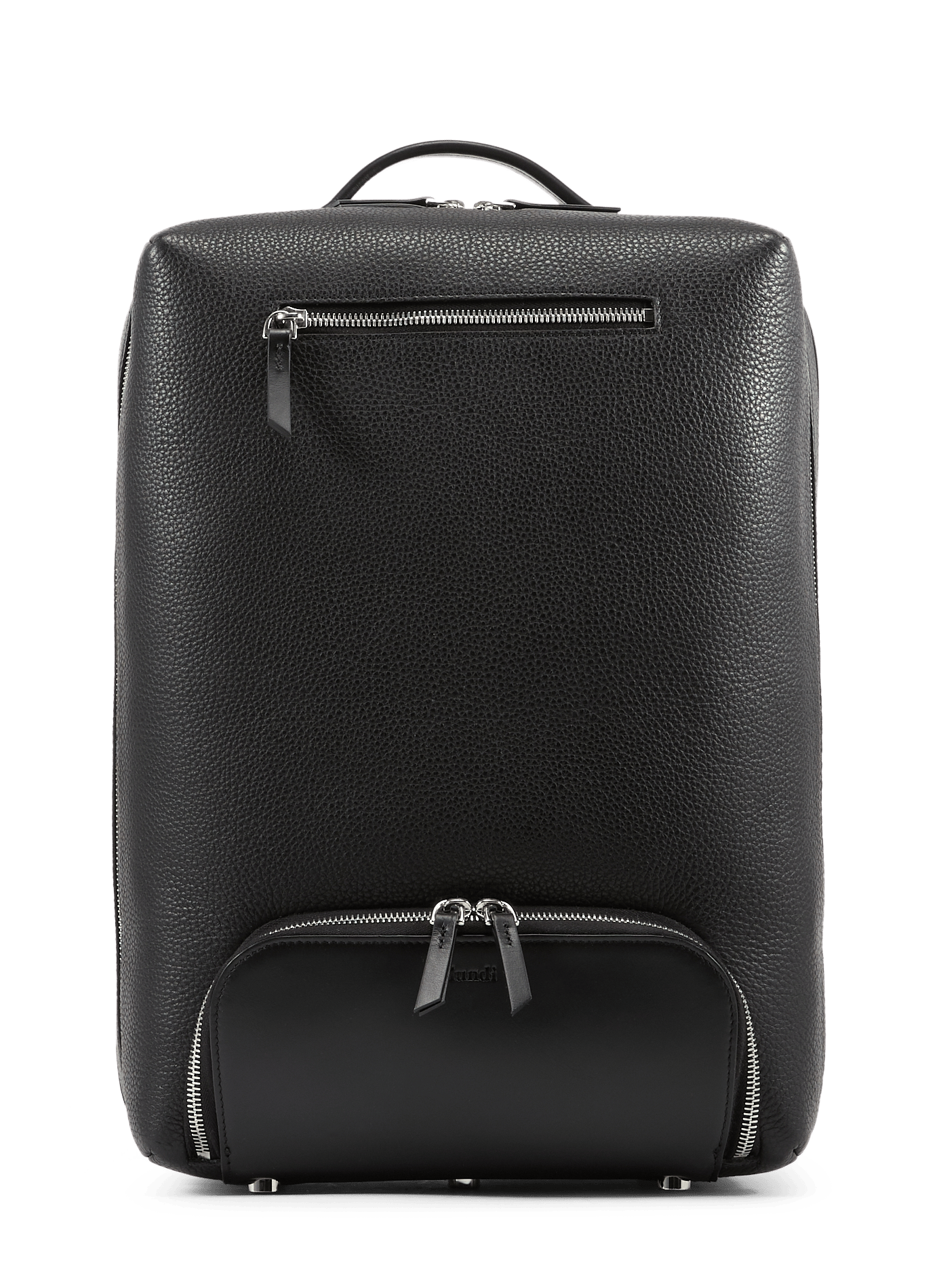 Gaspard leather travel backpack LUNDI Black