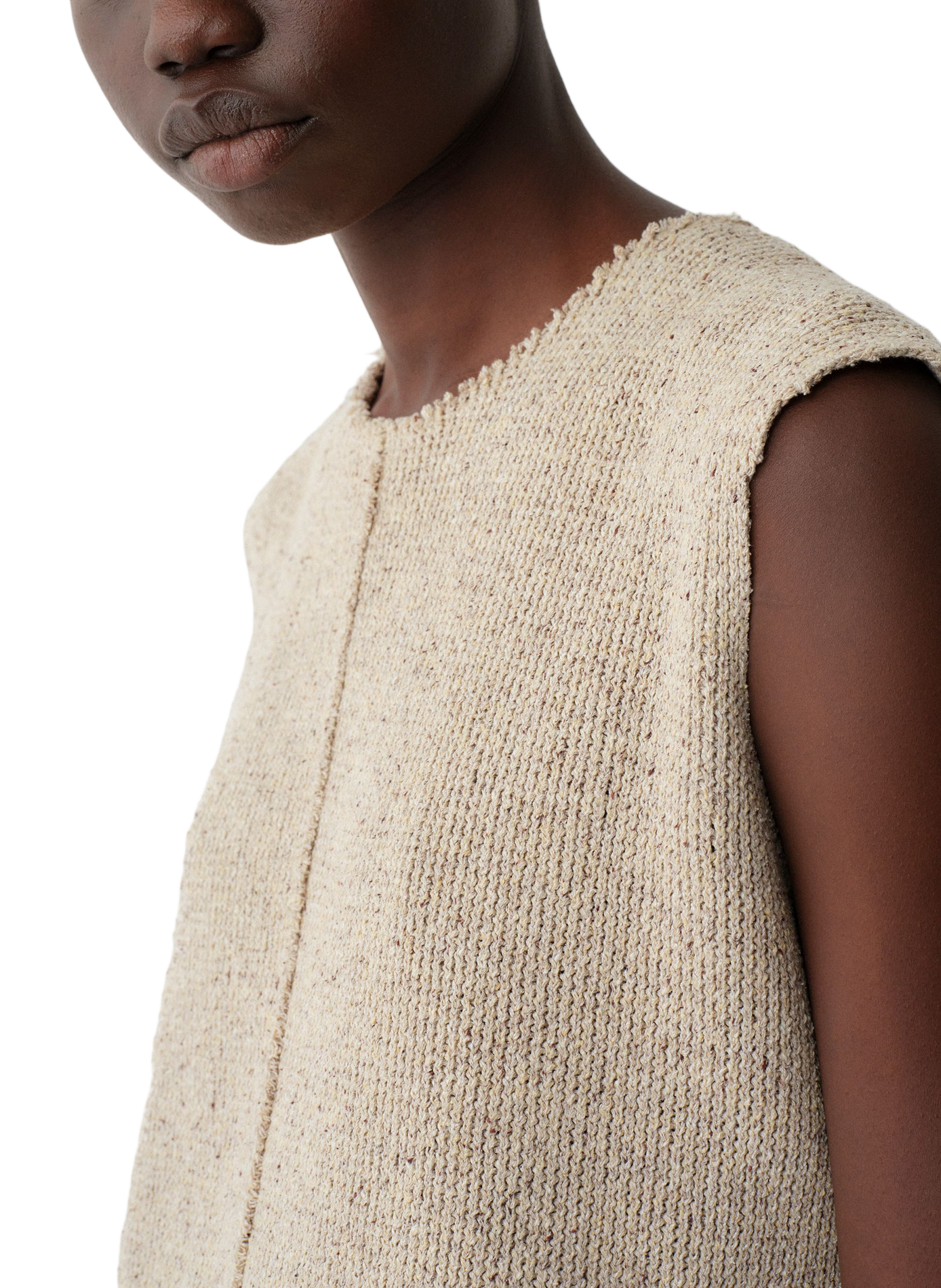 Sleeveless silk top CALVIN KLEIN COLLECTION Beige