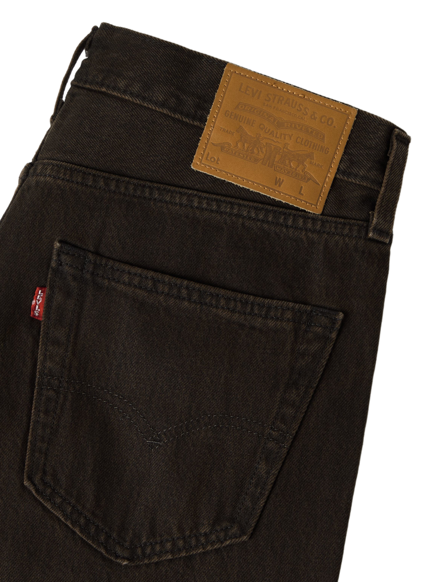 Wide-leg straight cotton jeans LEVI'S Brown