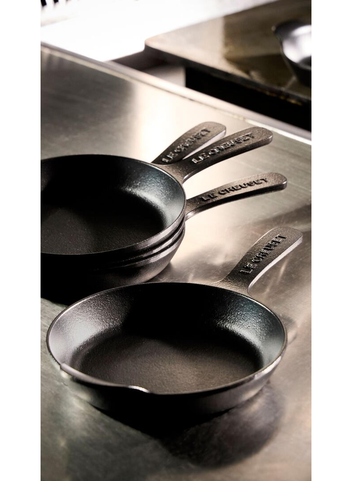 Set of 4 mini Gourmand cast iron pans LE CREUSET Black
