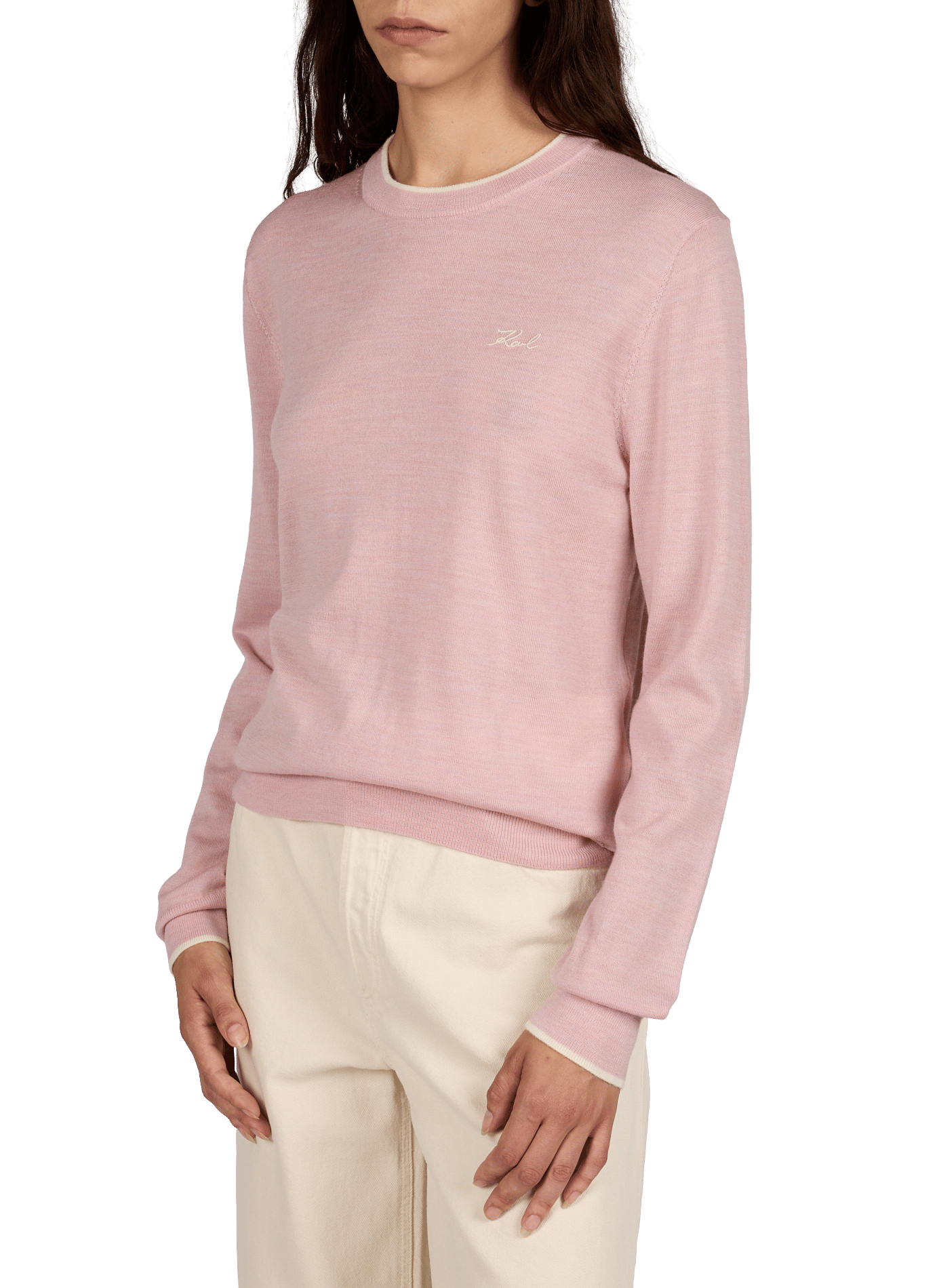 Merino wool jumper KARL LAGERFELD Pink