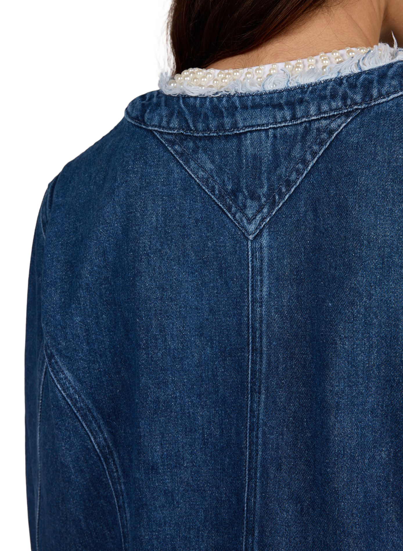 Round-neck denim jacket KARL LAGERFELD Blue