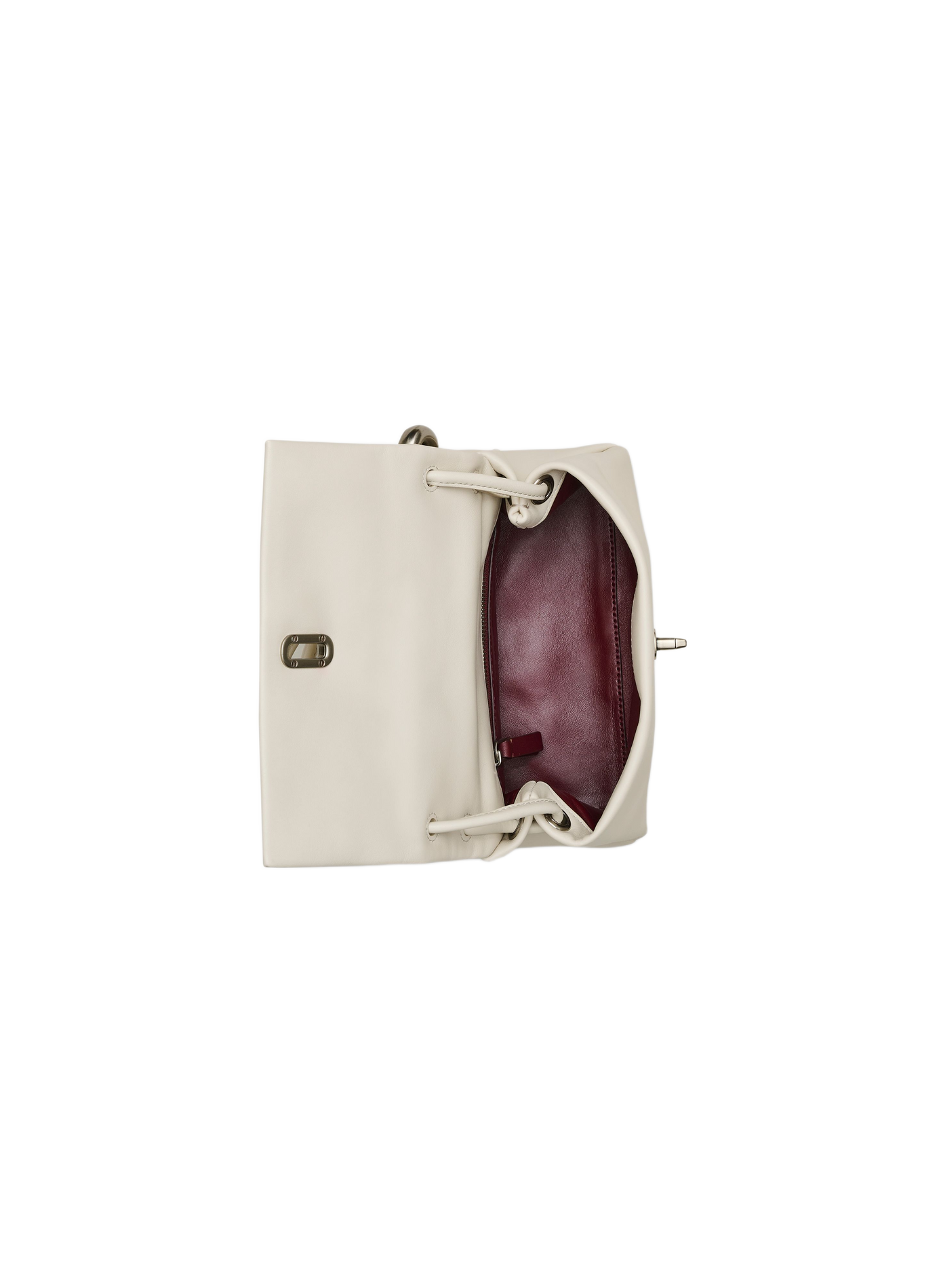 Le mini double sac en cuir lisse MARC JACOBS Blanc