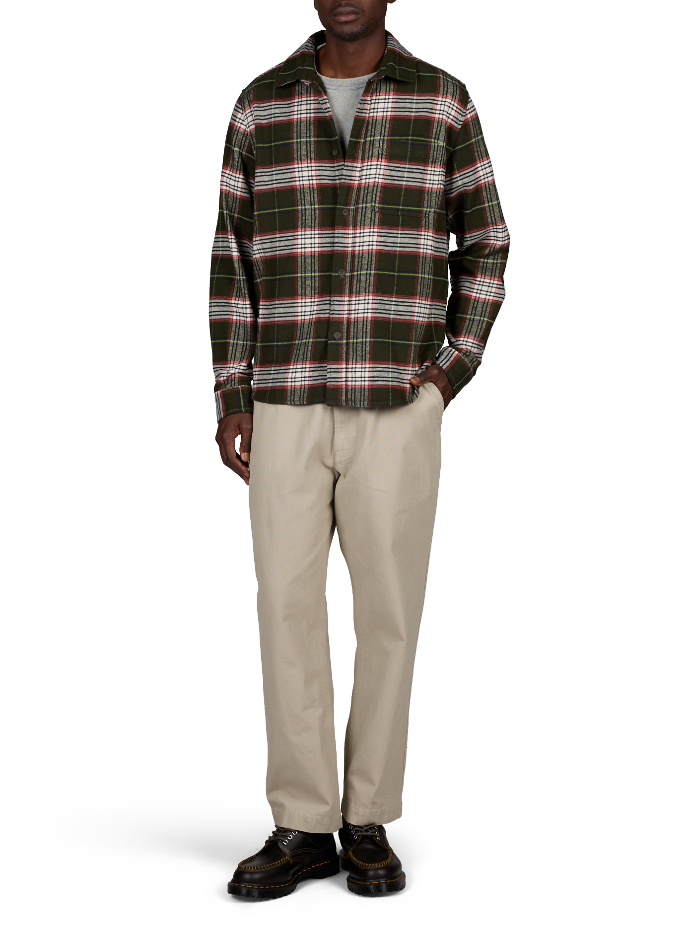 Checked cotton tweed jacket LES DEUX Green