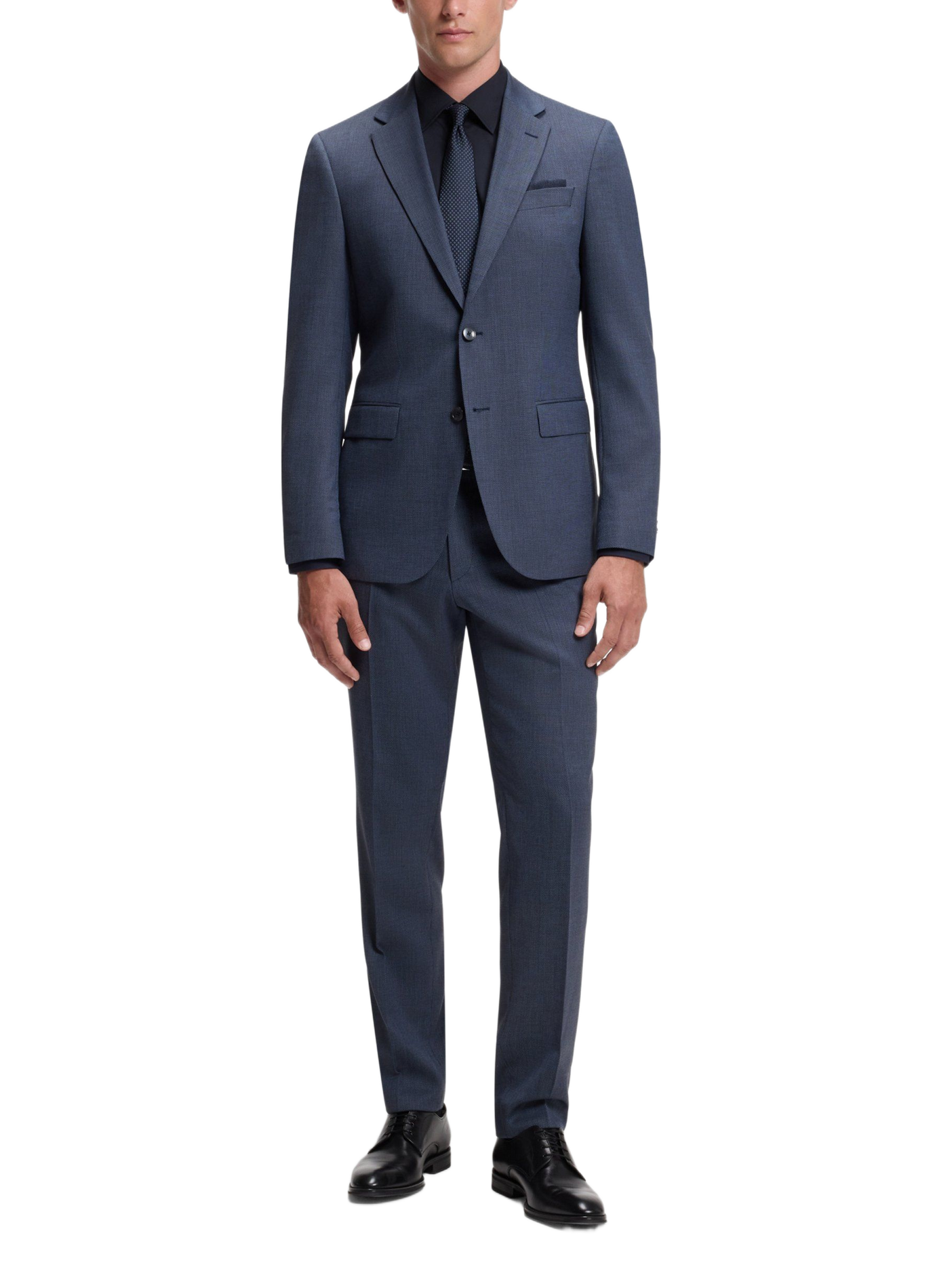 Chemise slim en coton mélangé BOSS Blauw