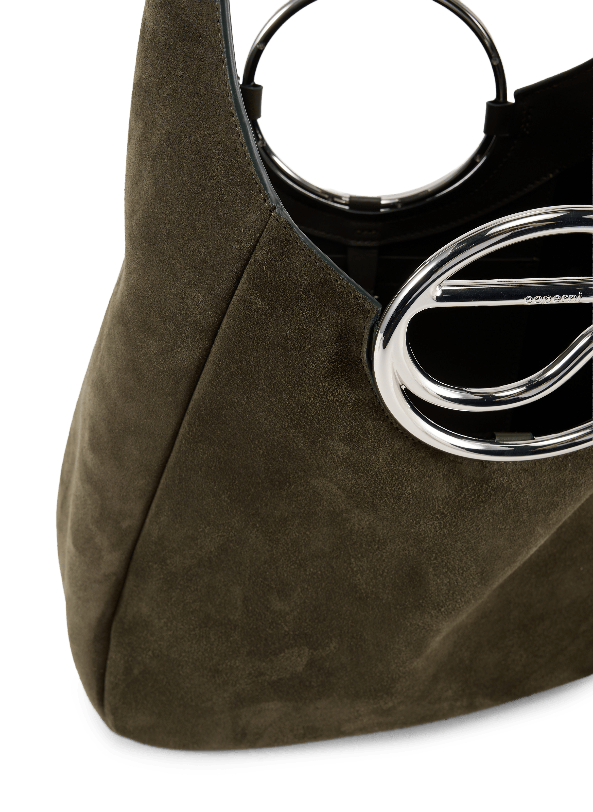 C Hobo Bag in Suede Leather COPERNI Khaki