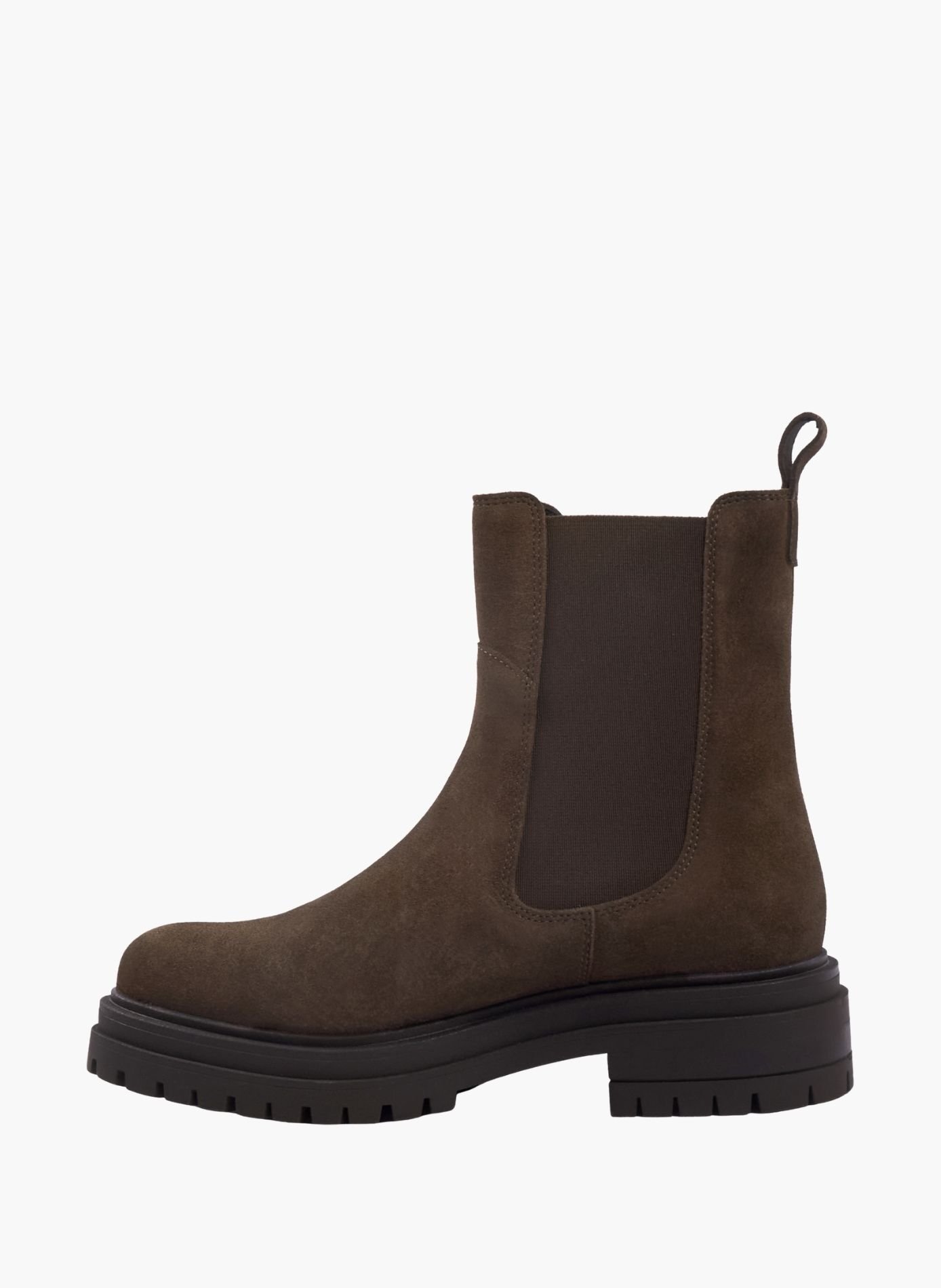 Bottines chelsea crantées cuir daim JULES & JENN Marron