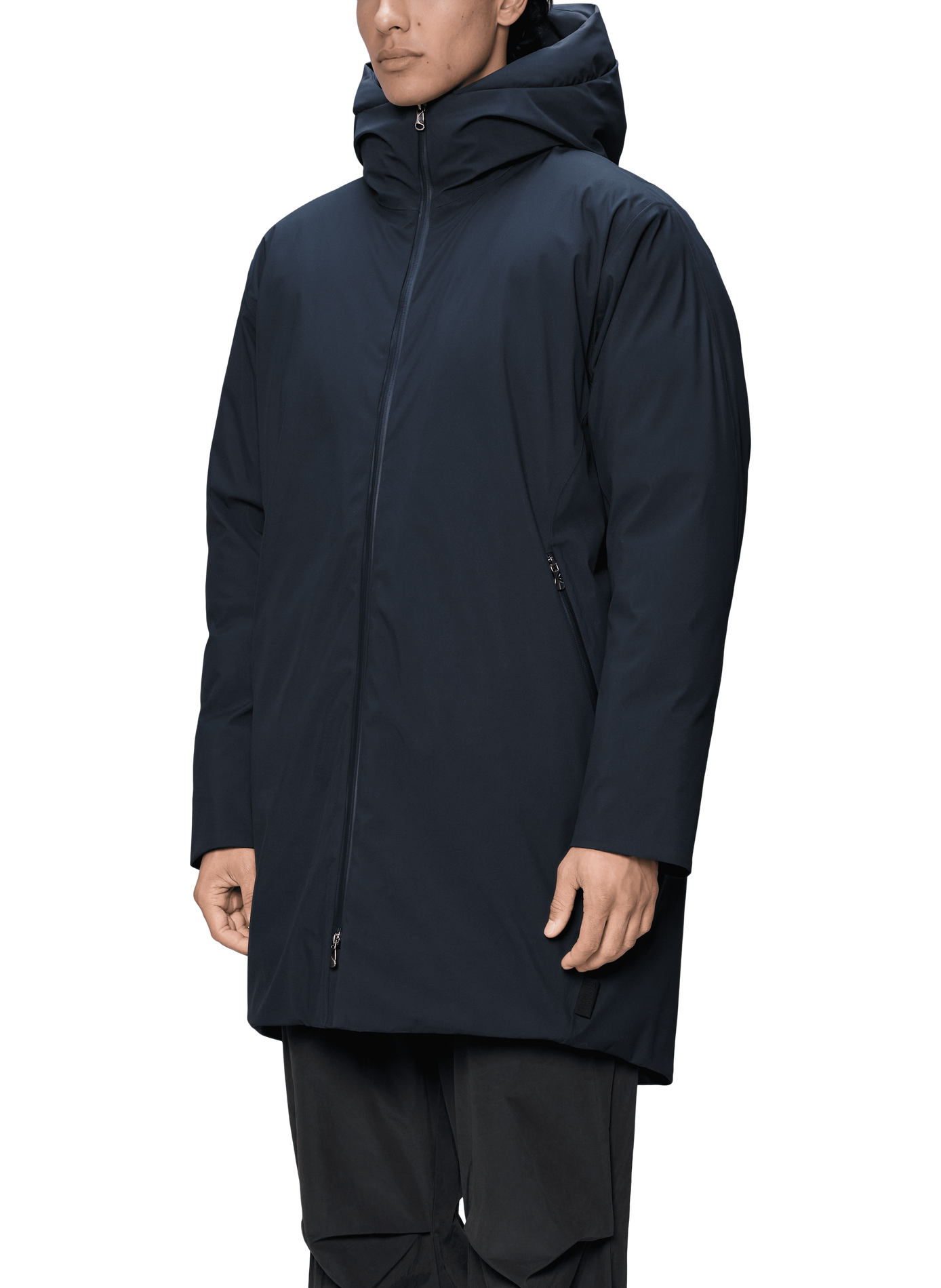 Sarna Long straight hooded parka RAINS Blue