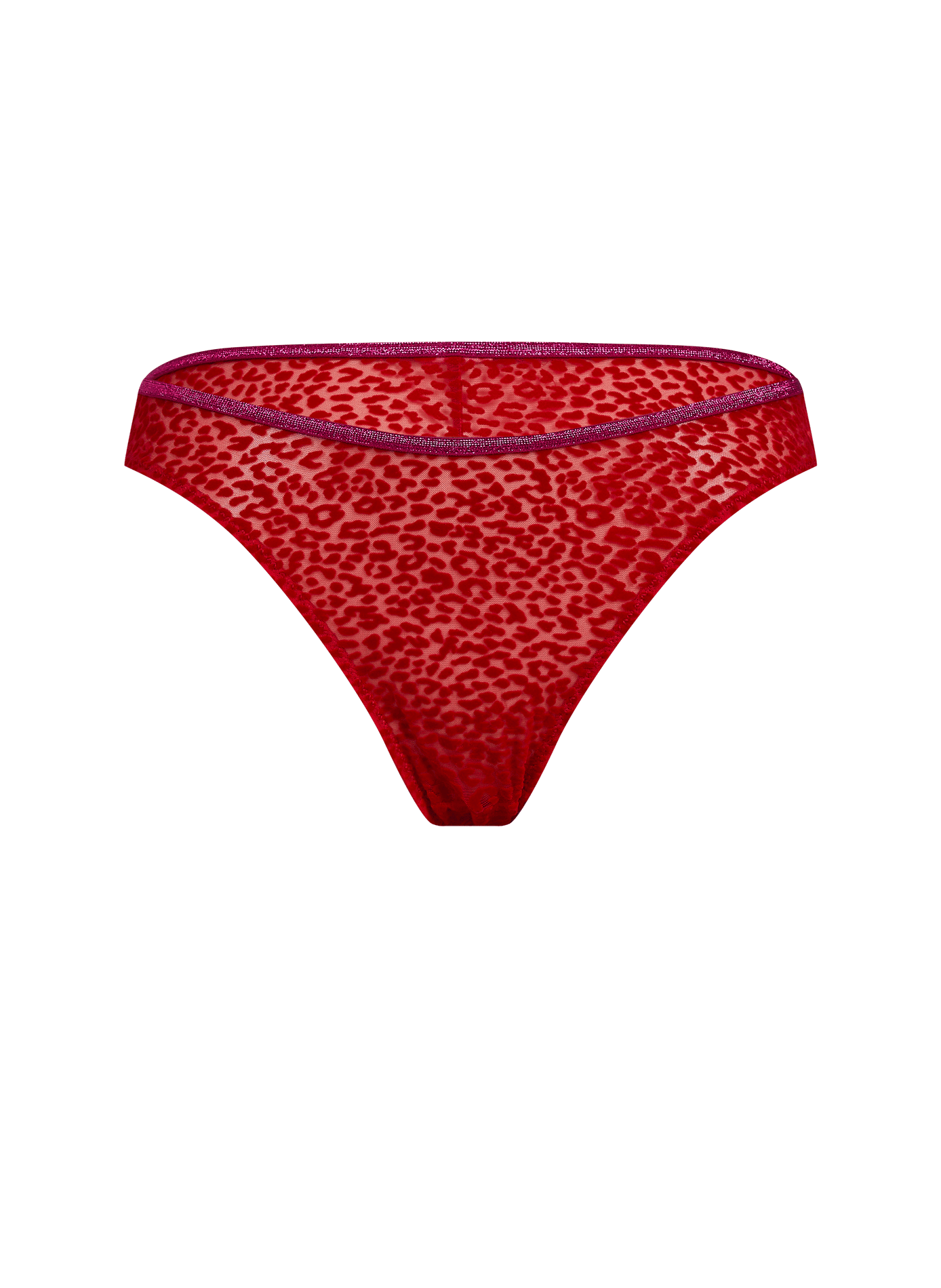 Bedruckter Tanga mit Glitzerbund LA NOUVELLE Rot