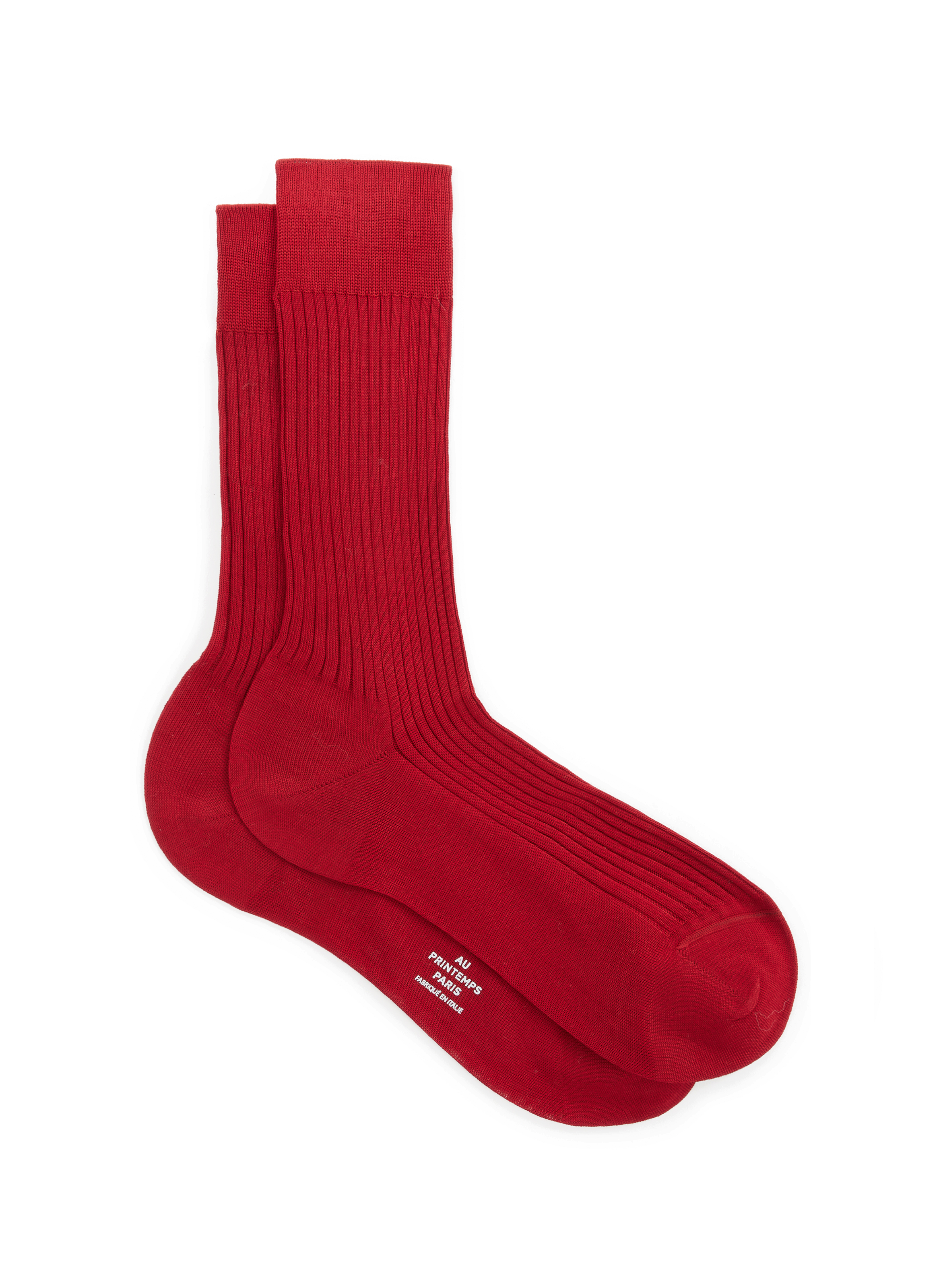 AU PRINTEMPS PARIS Cotton socks Red