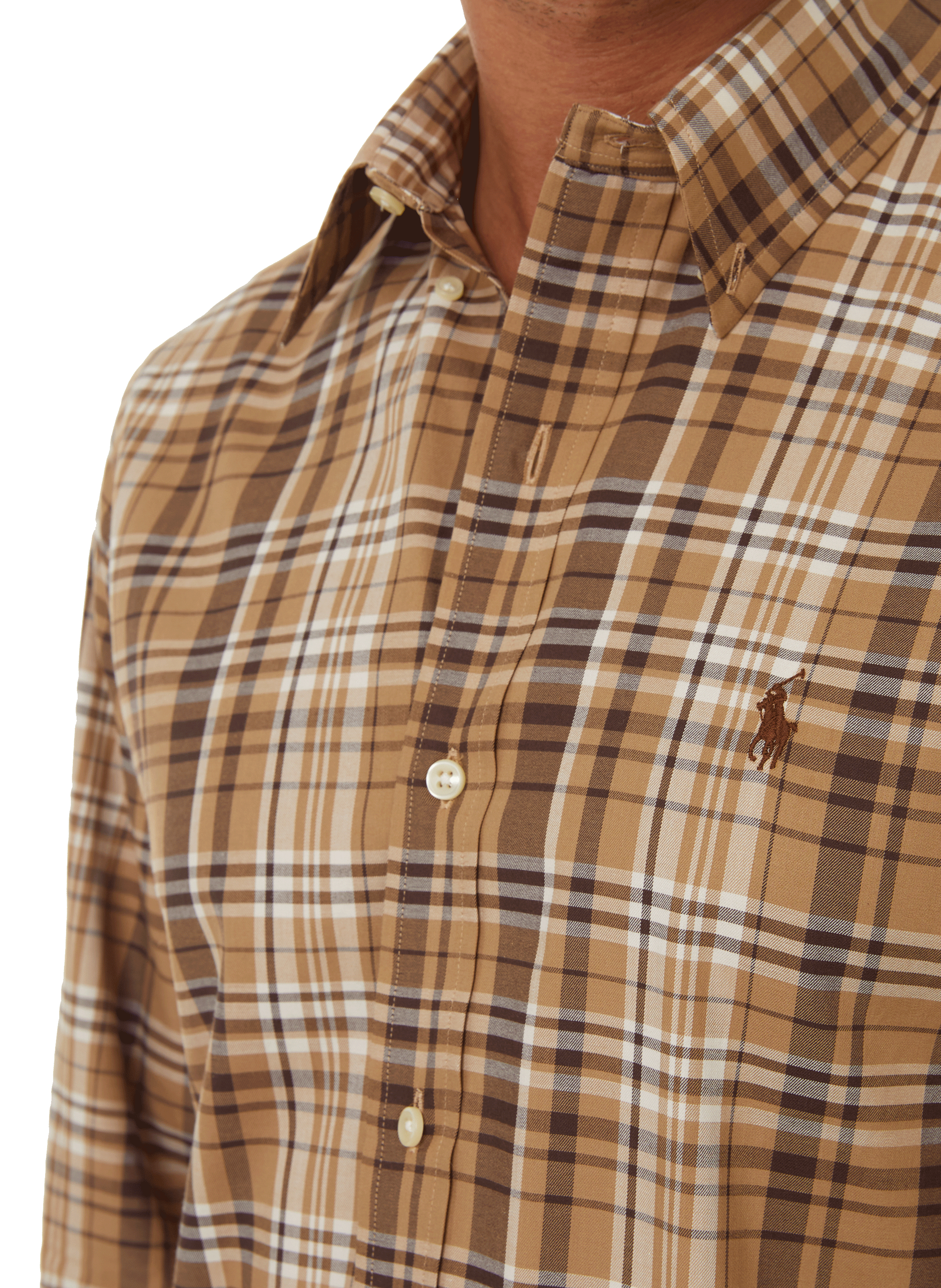 Chemise à carreaux en coton POLO RALPH LAUREN Marron