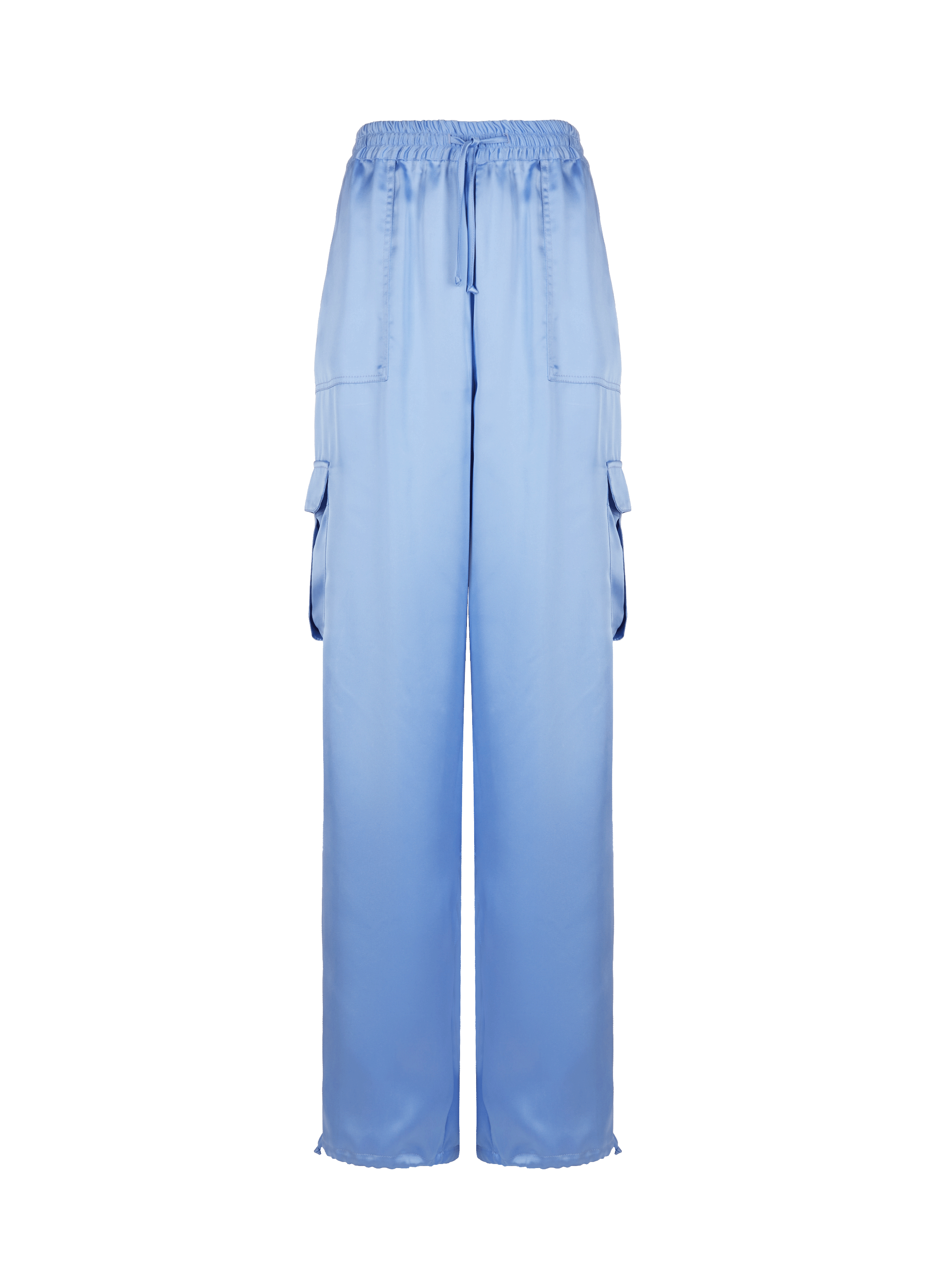 Satin cargo pants SAISON 1865 Blue