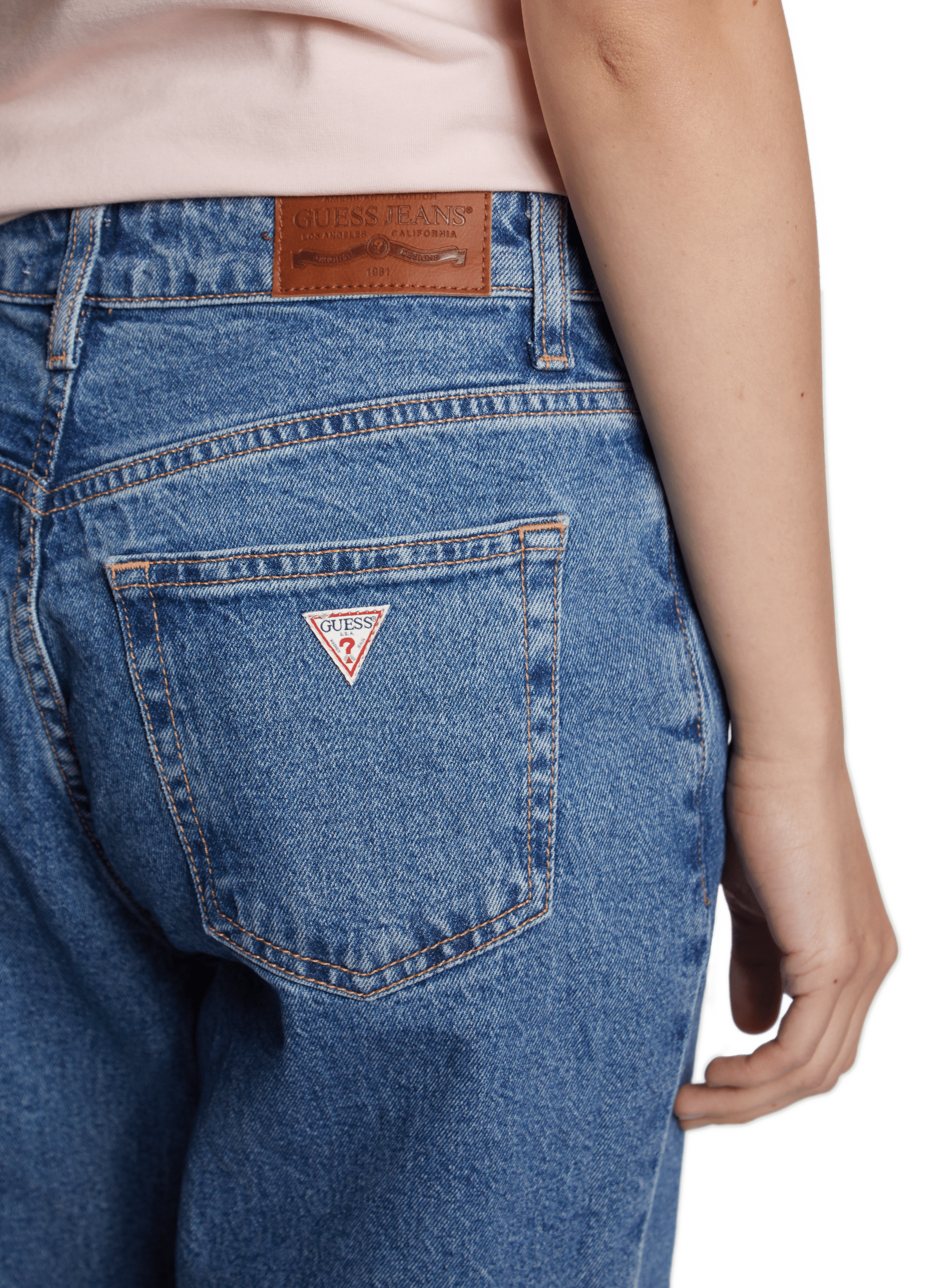 Jean mom en coton  GUESS Bleu