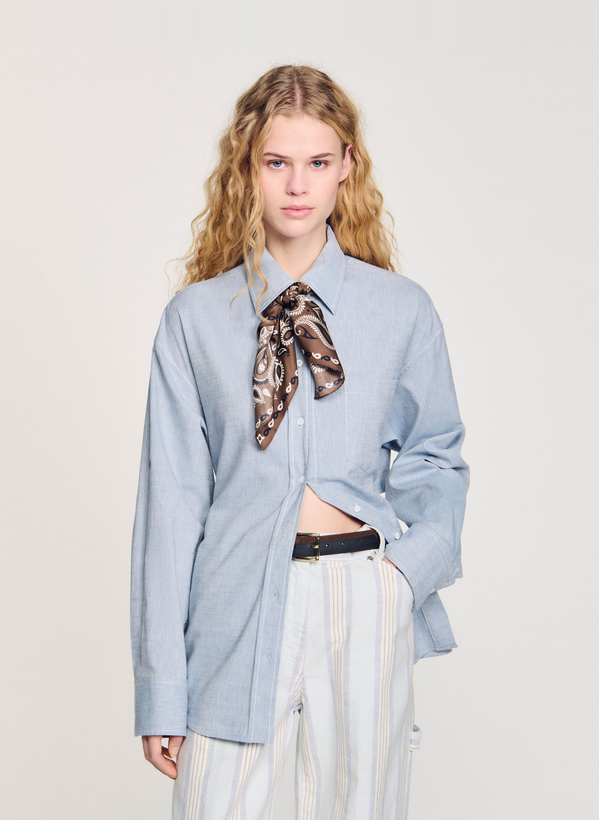 Chemise Longue à Nouer Au Dos Sandro Femme