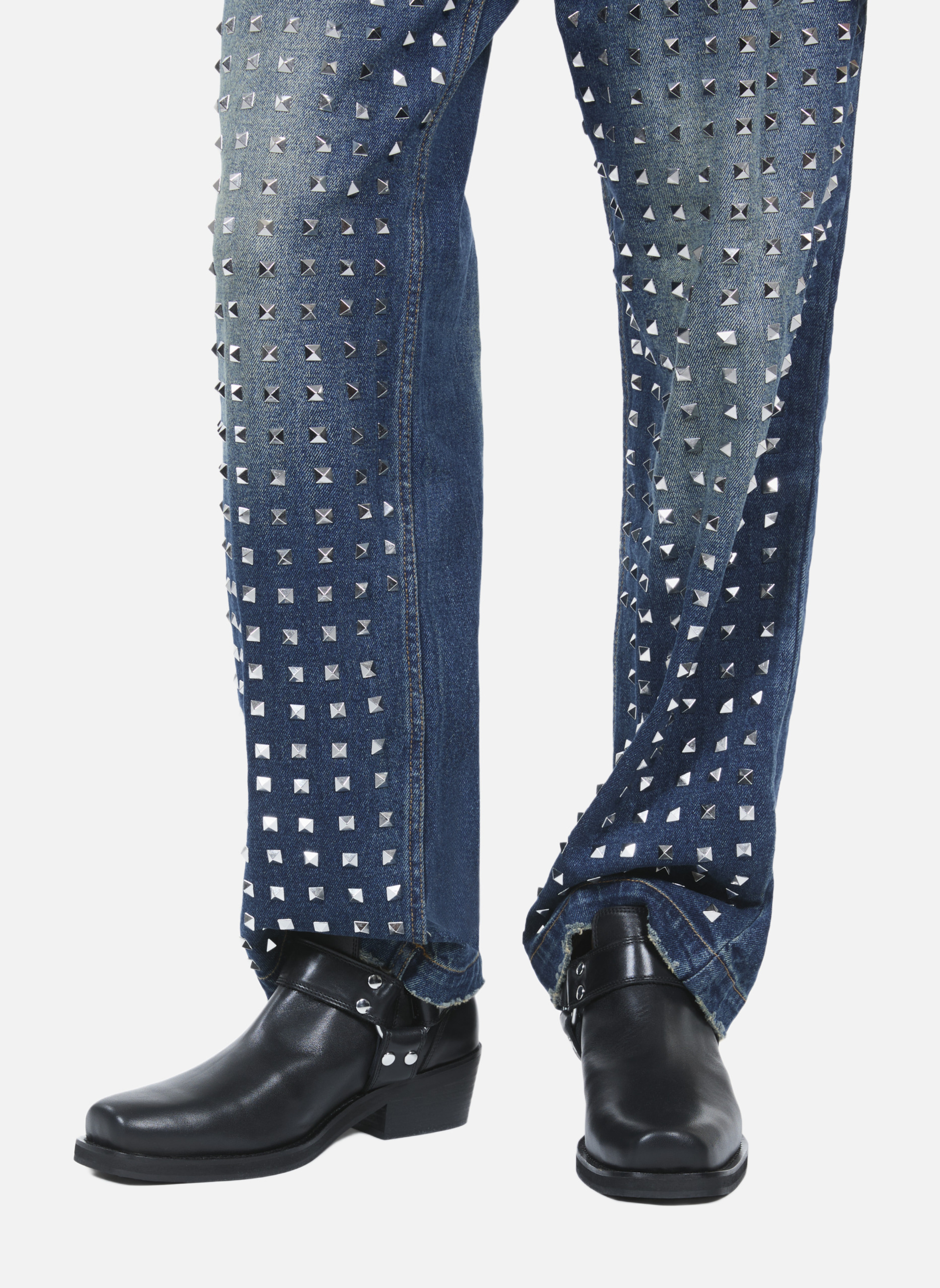 Bottines avec sangles en cuir THE KOOPLES Noir