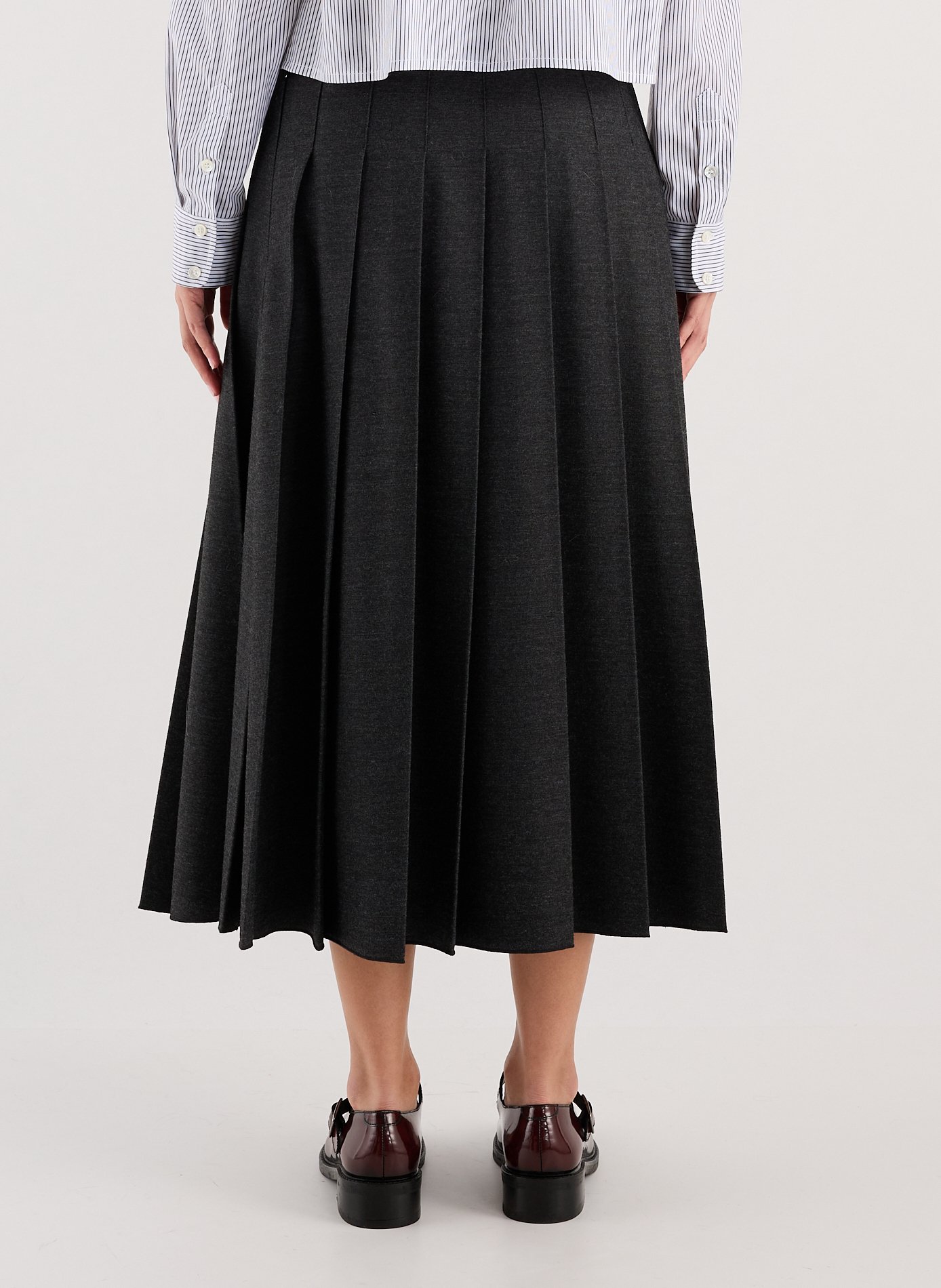 Jupe midi Wully plissée et évasée  SAISON 1865 Gris