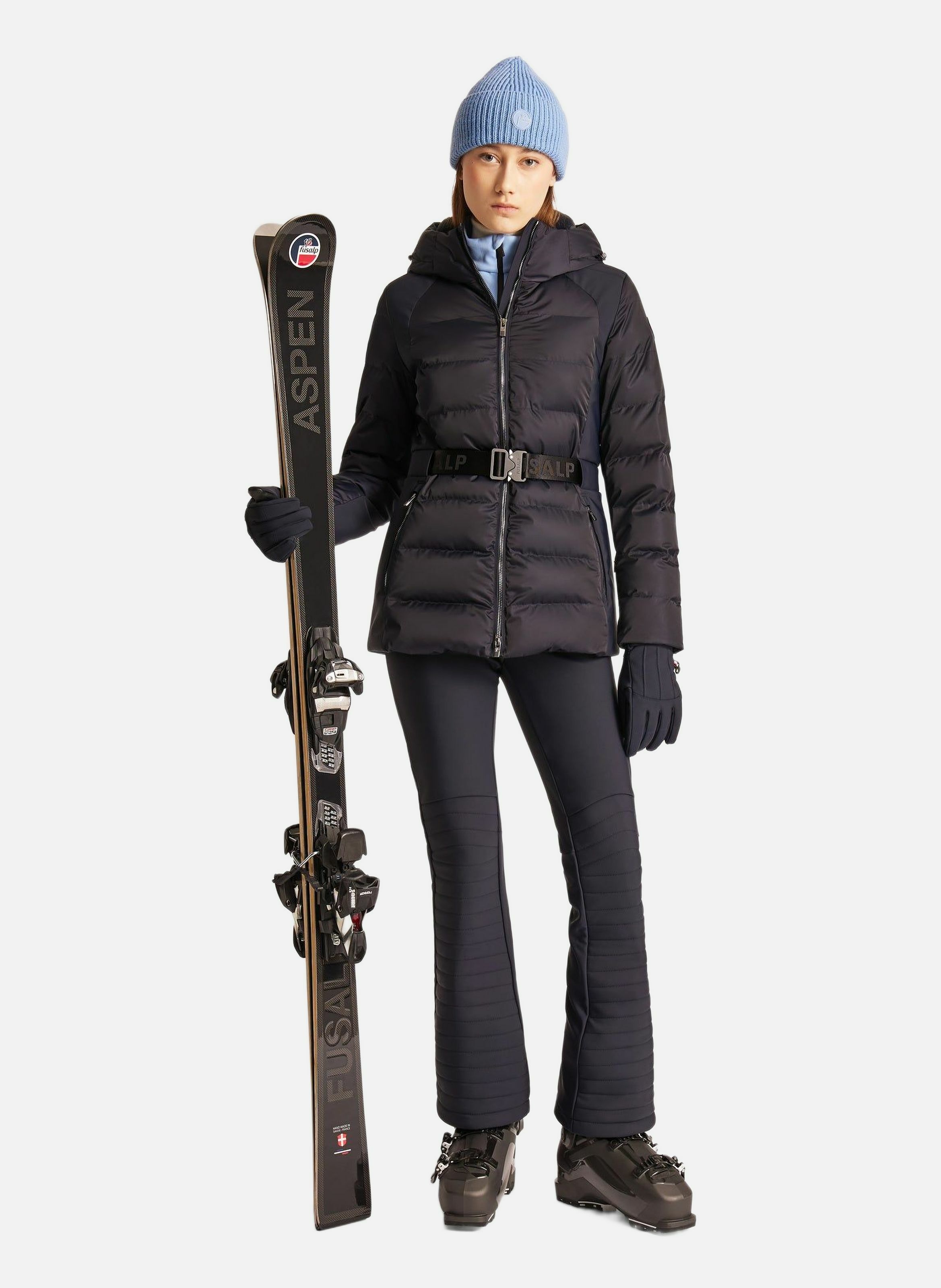 Veste de ski maela col capuche coupe regular FUSALP Bleu