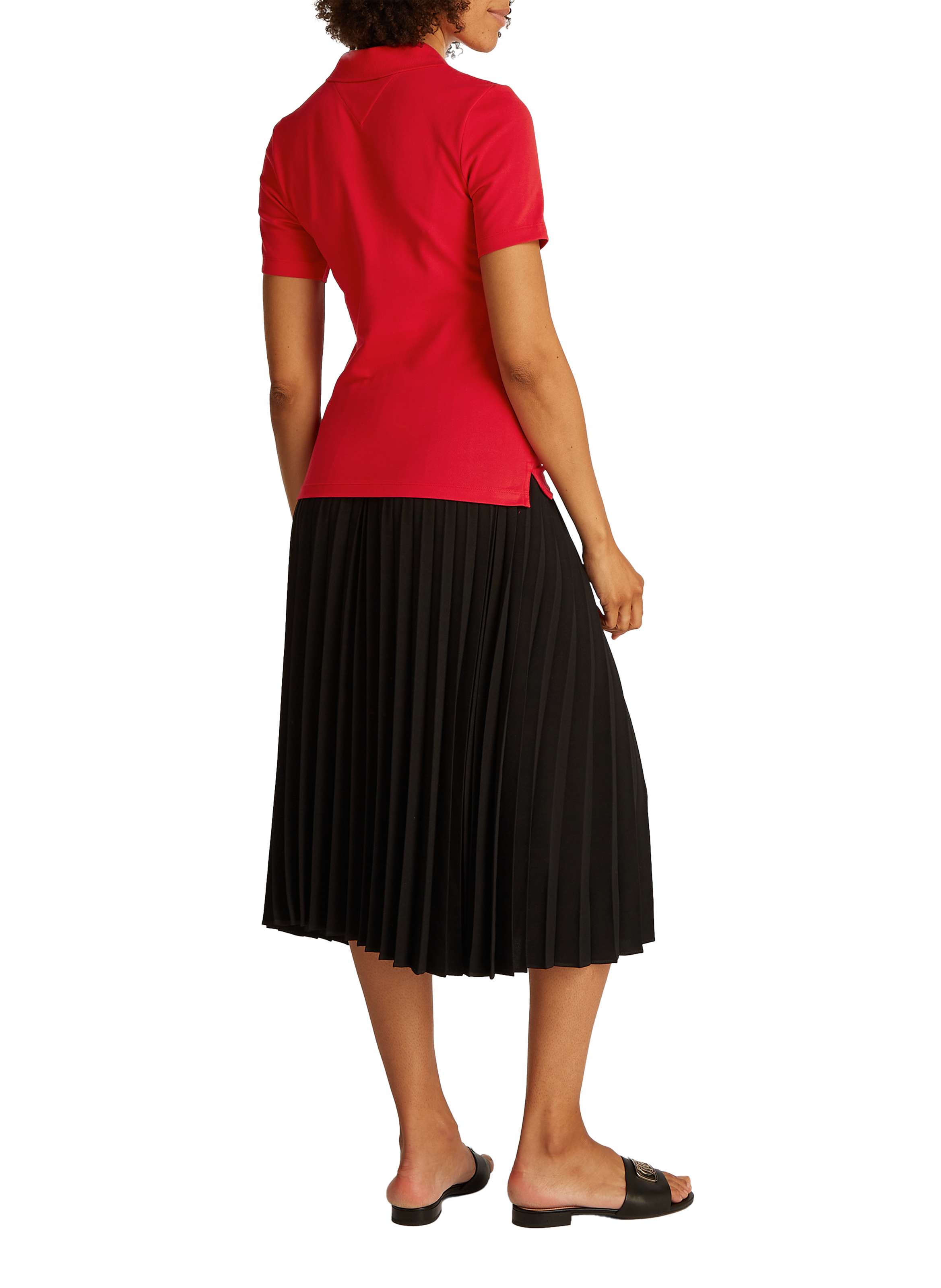 Polo cintré en coton  TOMMY HILFIGER Rouge