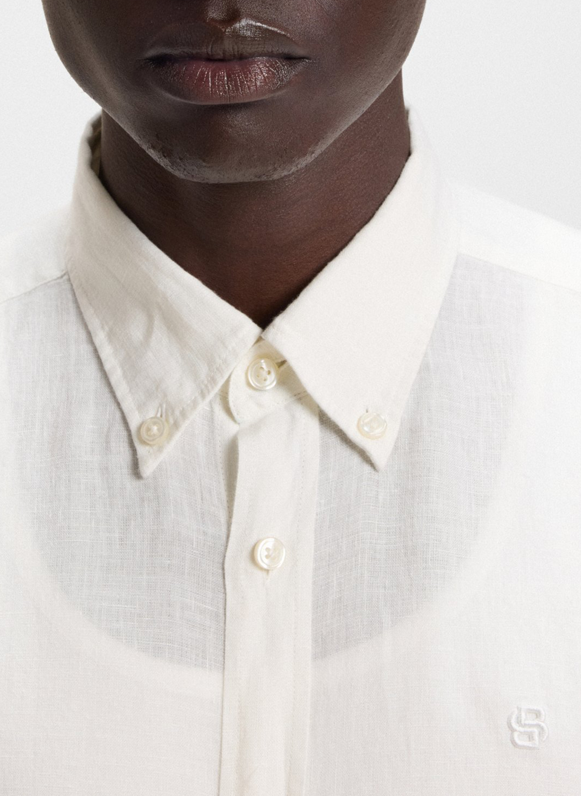 Chemise slim-fit en lin BOSS Blanc