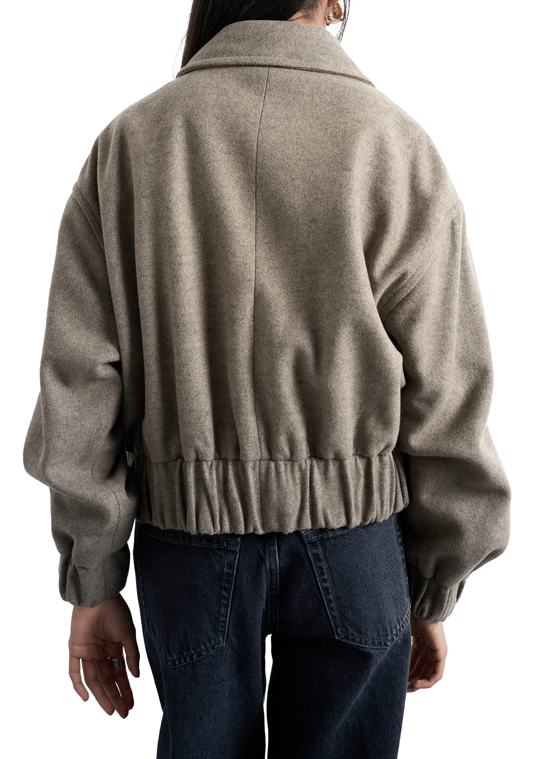 Classic collar bomber jacket TOPSHOP Beige