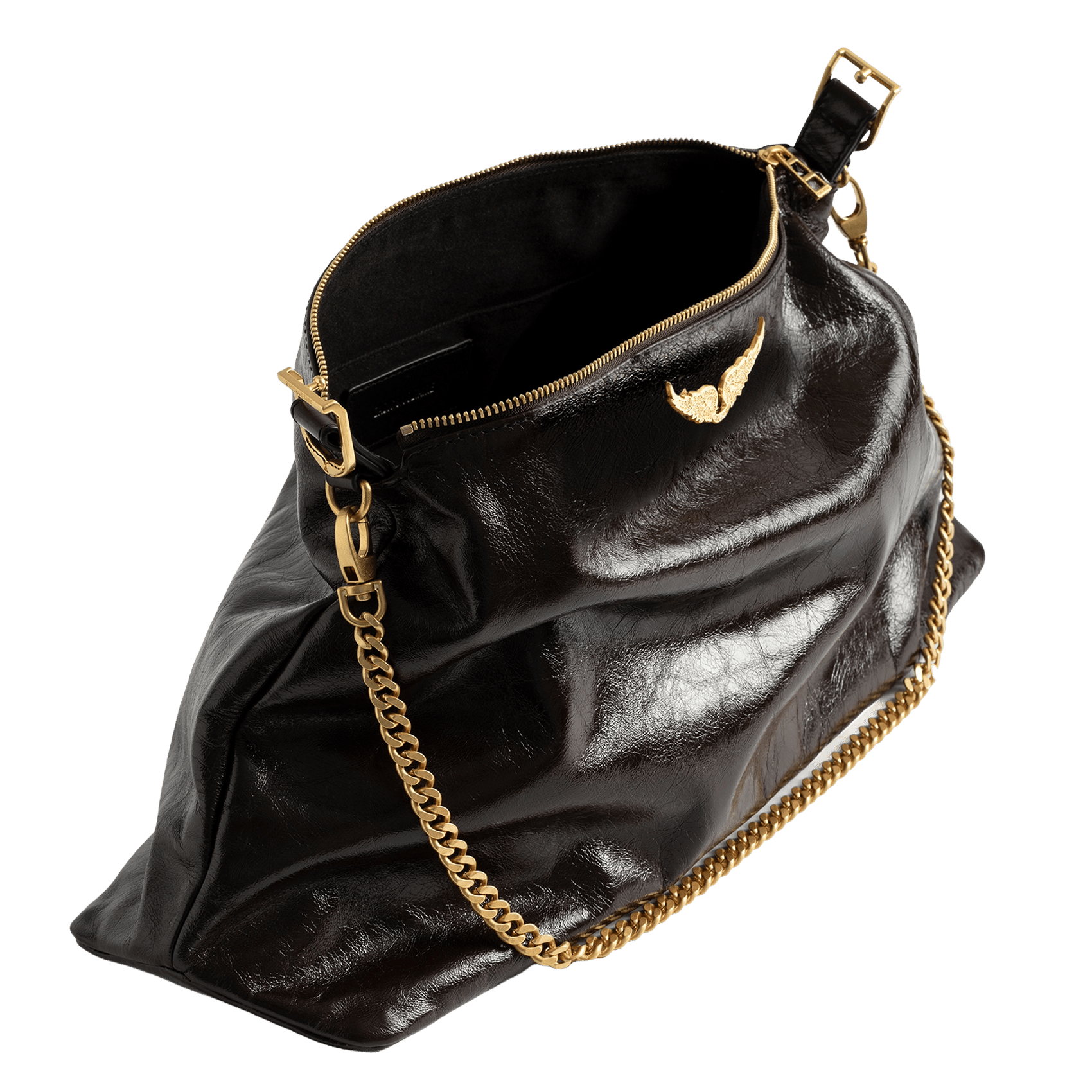 Sac porté épaule en cuir vieilli jim ZADIG&VOLTAIRE Marron