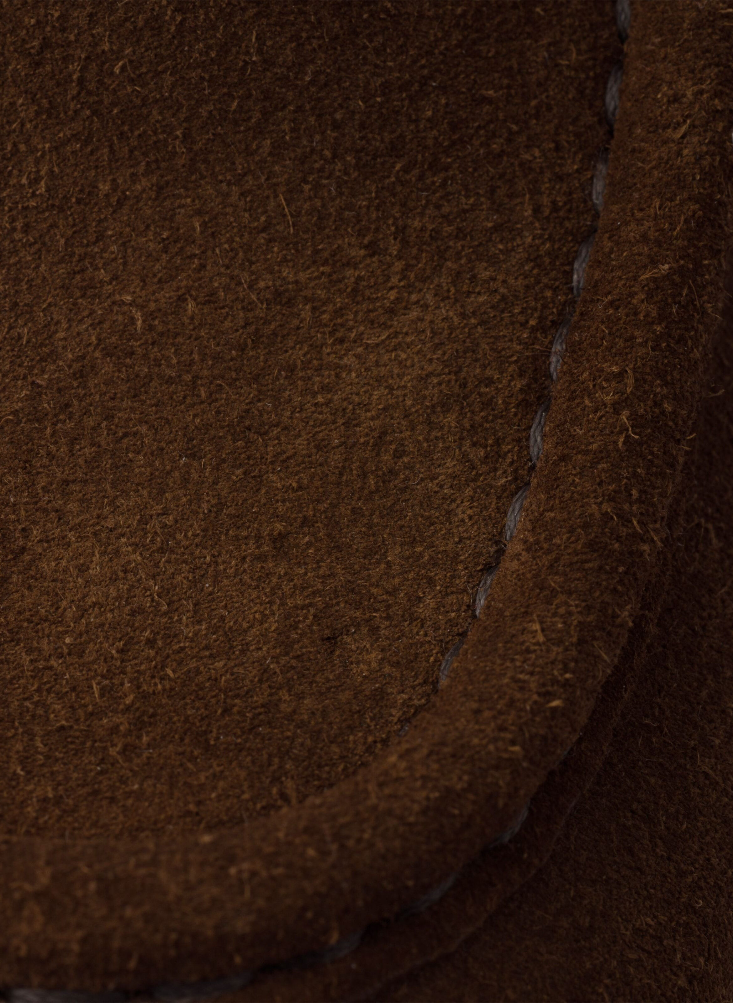 Mocassins en veau velours chocolat PRADA Marron