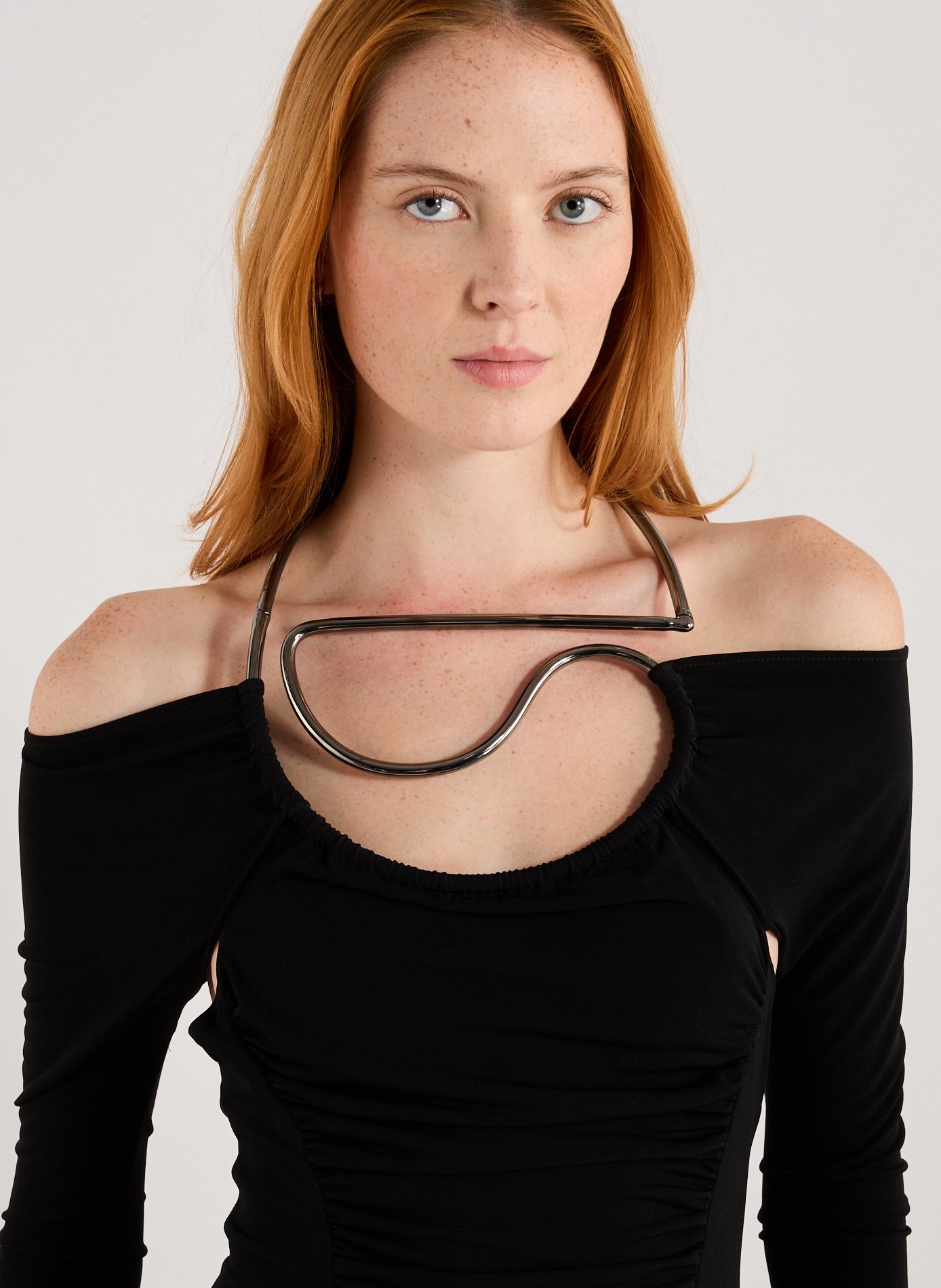 Long dress with cut-out C logo COPERNI Black