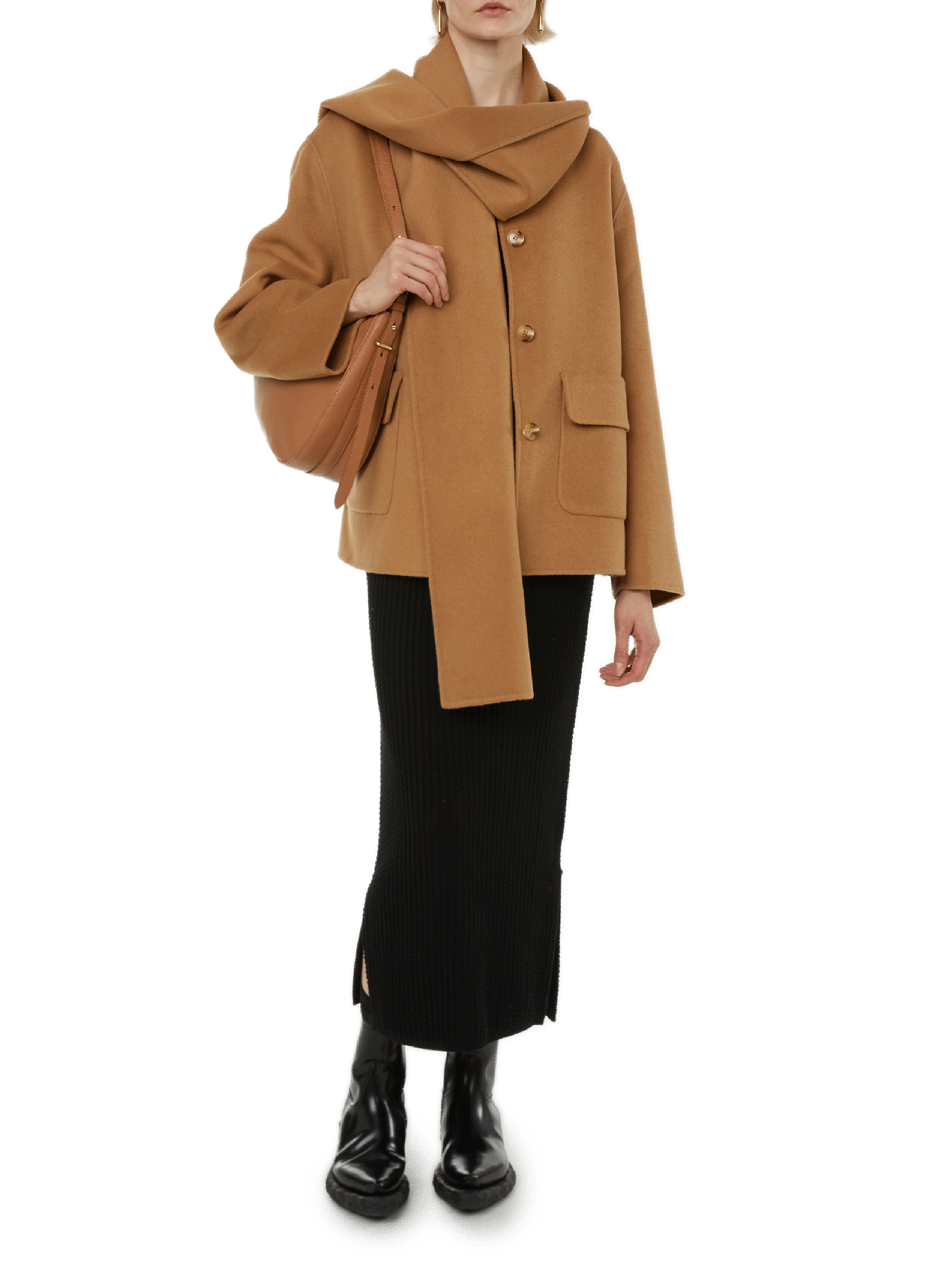 Manteau en laine mélangée Sacha Marron
