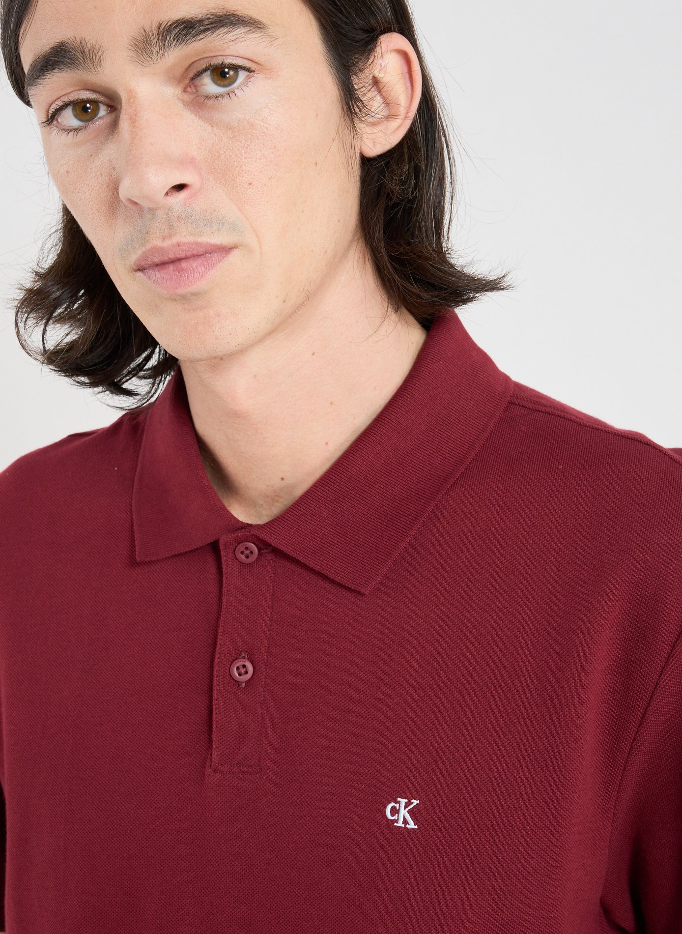 Short sleeve cotton polo shirt CALVIN KLEIN Red