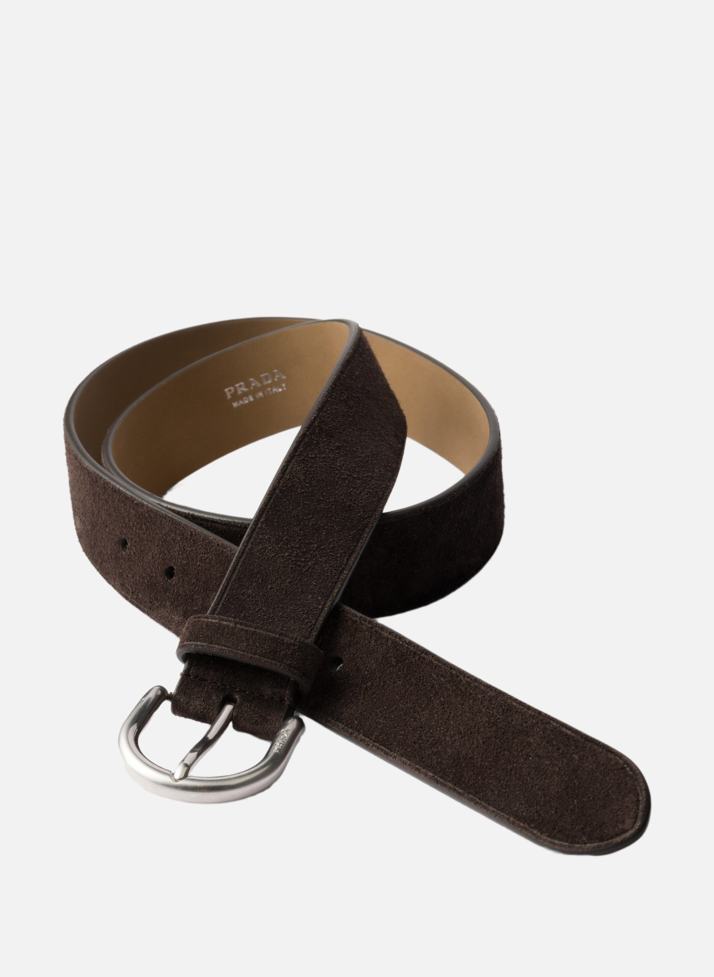 Ceinture en veau velours PRADA Marron