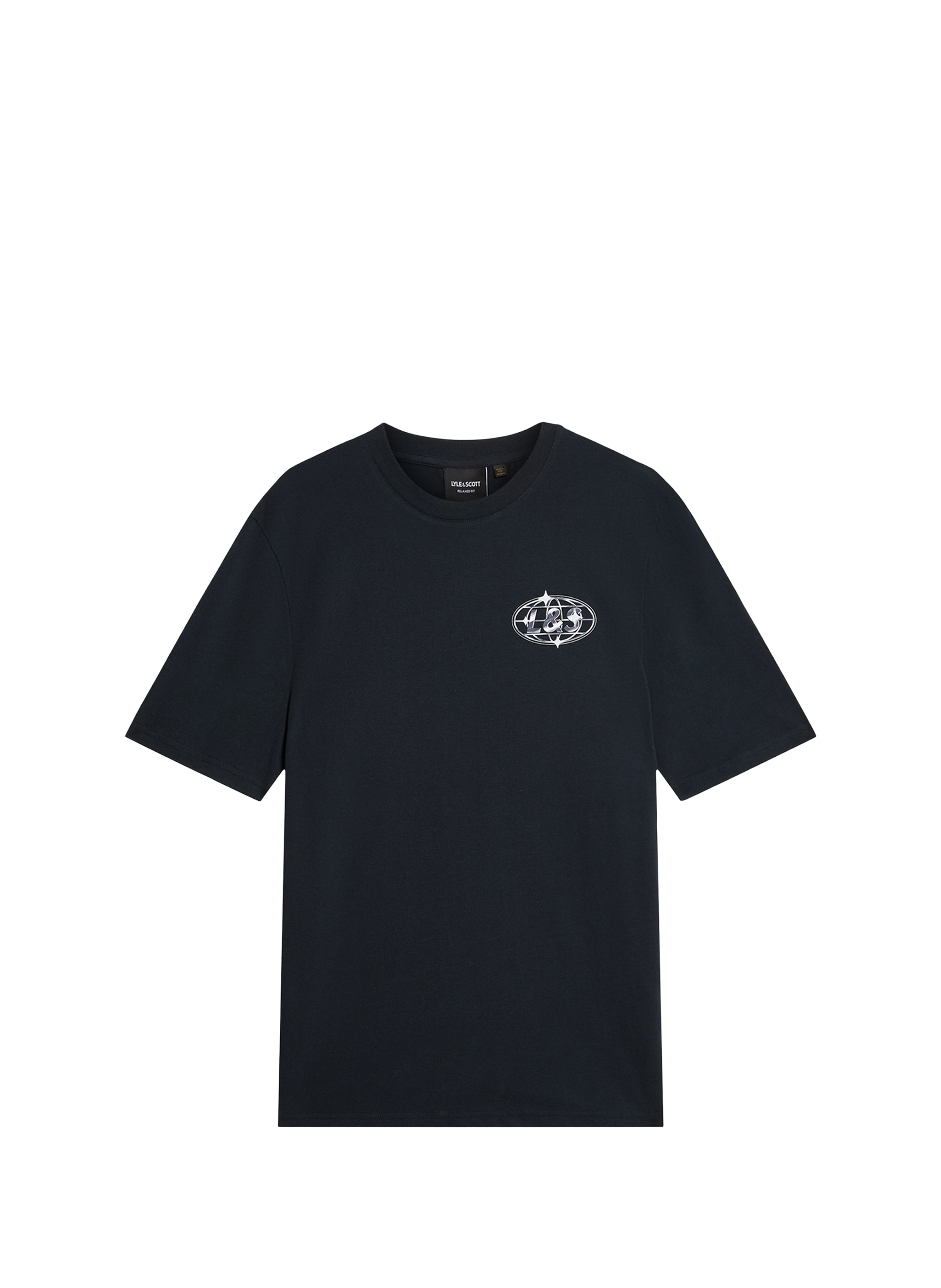 T-shirt imprimé à col rond en coton LYLE & SCOTT Bleu