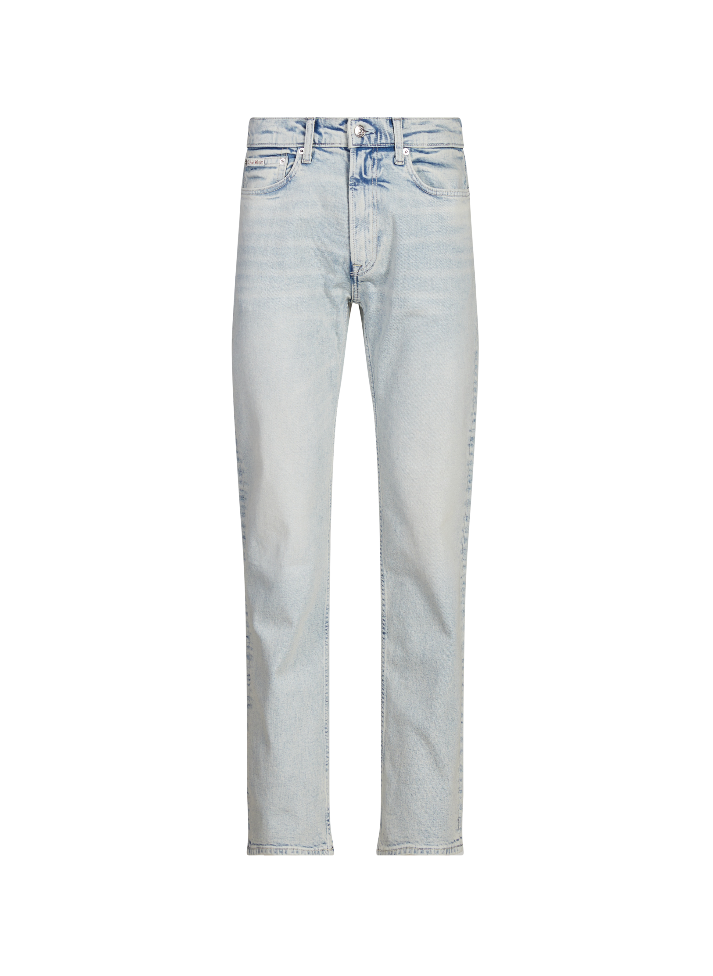 CALVIN KLEIN Jean droit en coton et laine mélangés Bleu