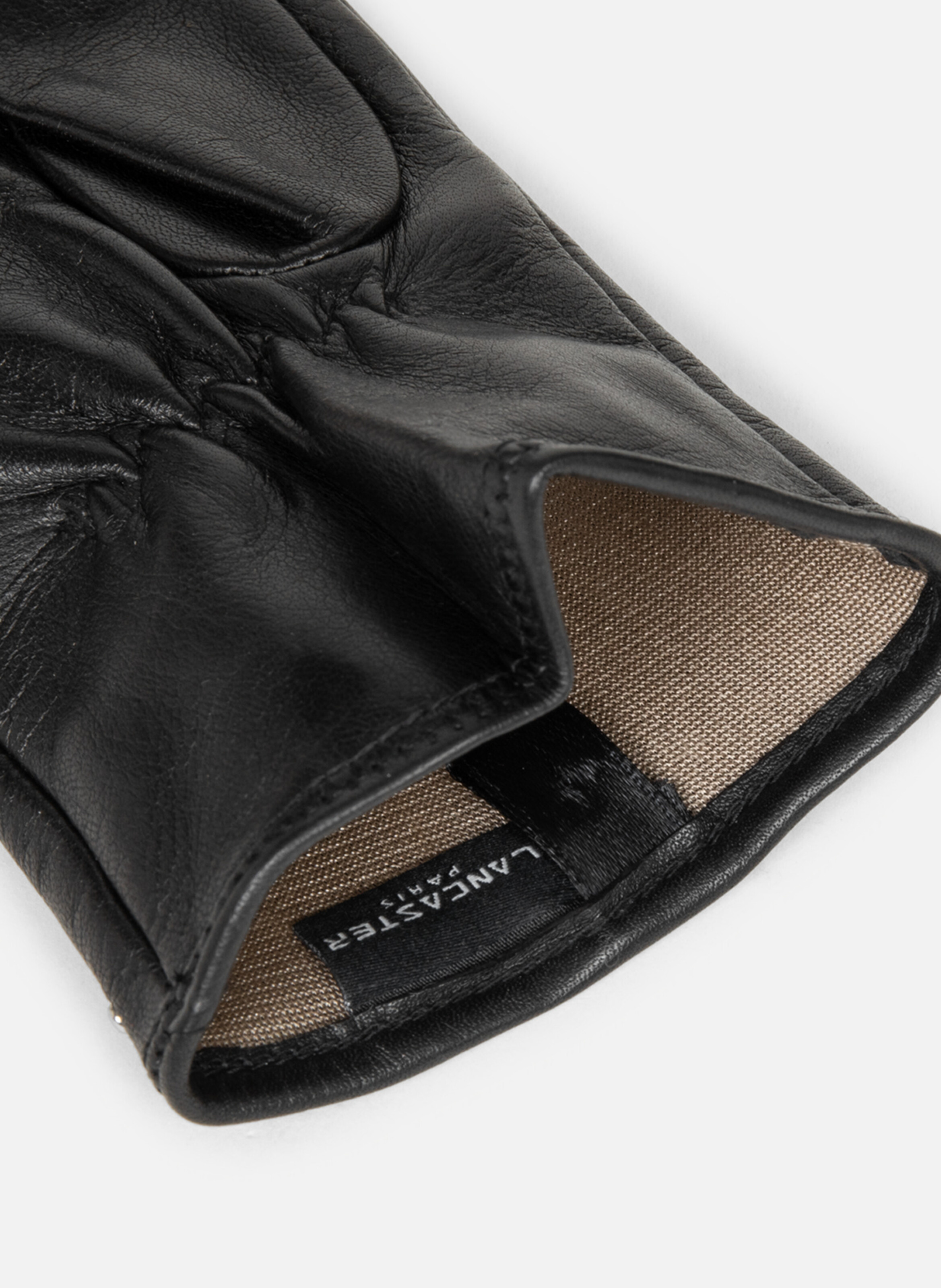 Gants en cuir d'agneau lisse LANCASTER Noir