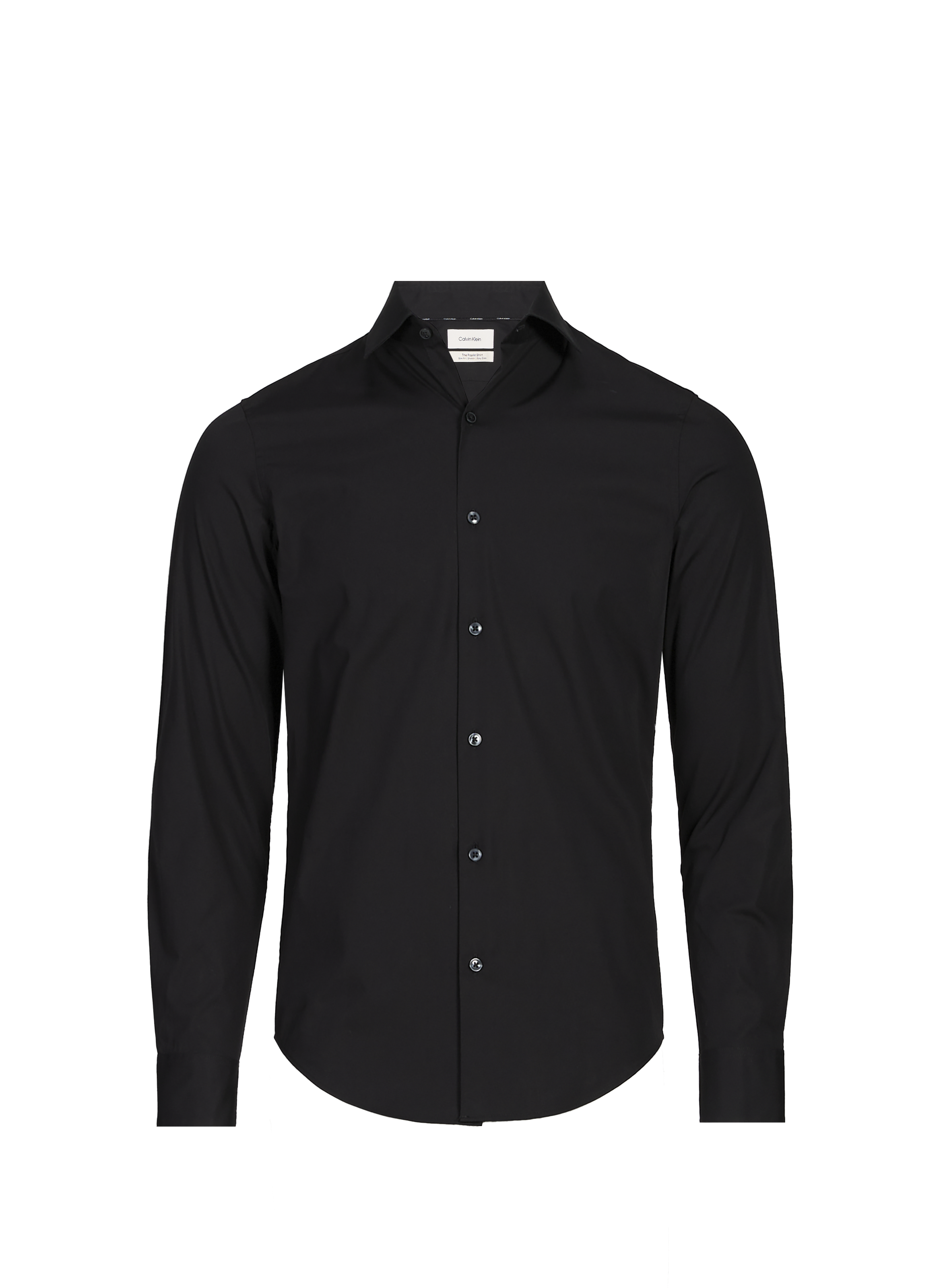 CALVIN KLEIN Classic fitted cotton shirt Black