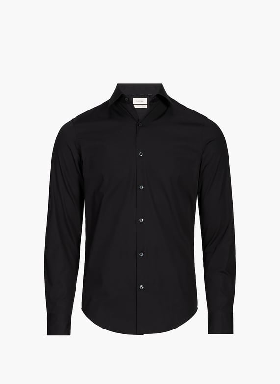 Classic fitted cotton shirt Black Calvin klein - Men | Printemps.com Classic fitted cotton shirt Black Calvin klein - Men | Printemps.com