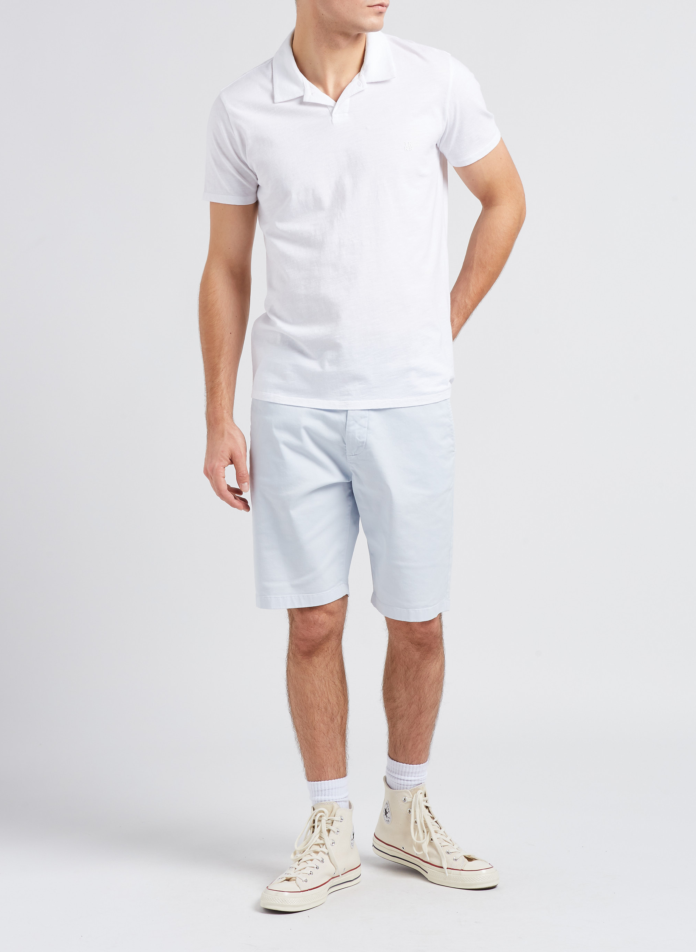 Polo regular-fit en coton flammé IKKS Blanc