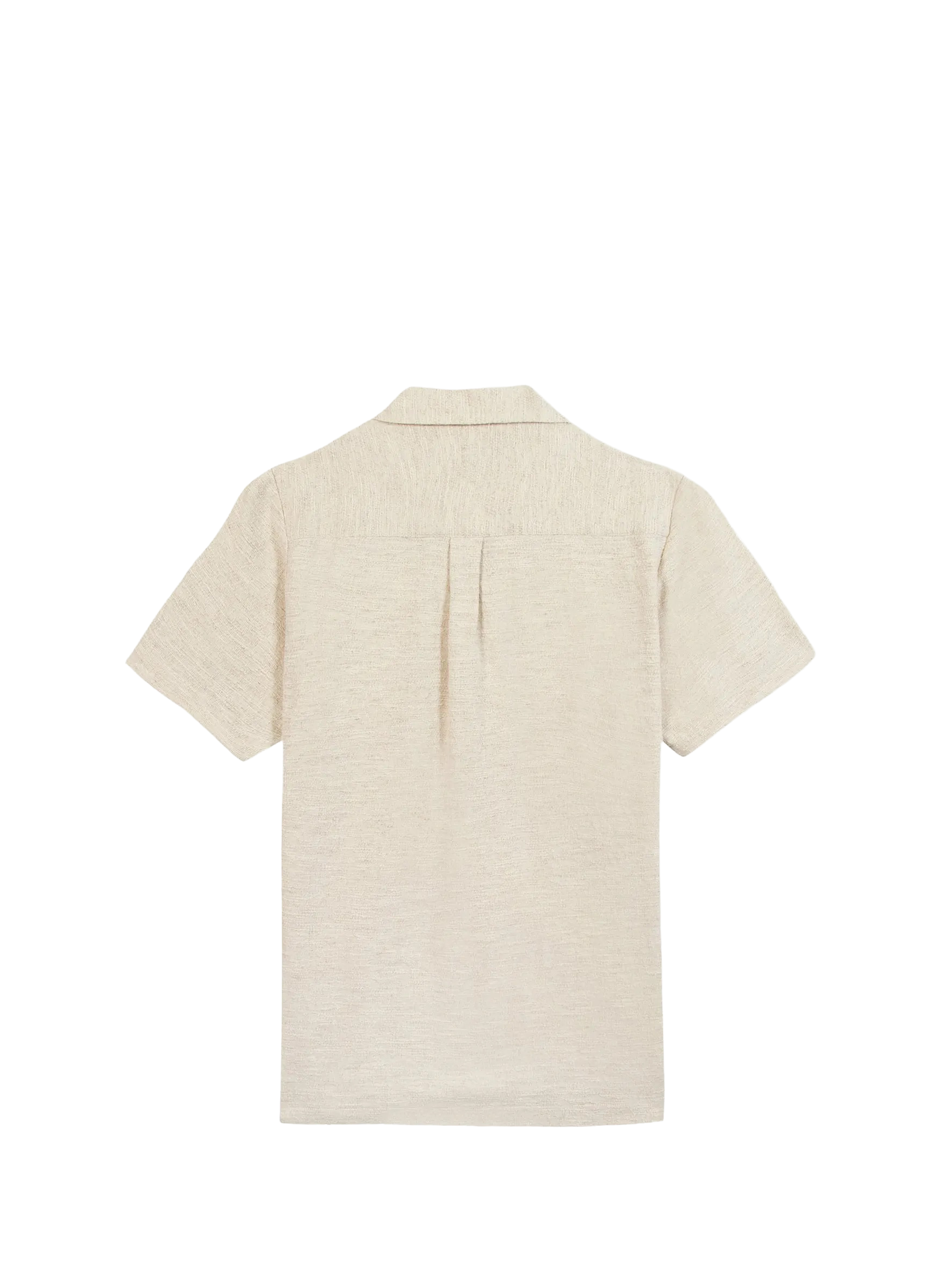 Chemise Germain à manches courtes en coton et lin MAISON LABICHE Beige