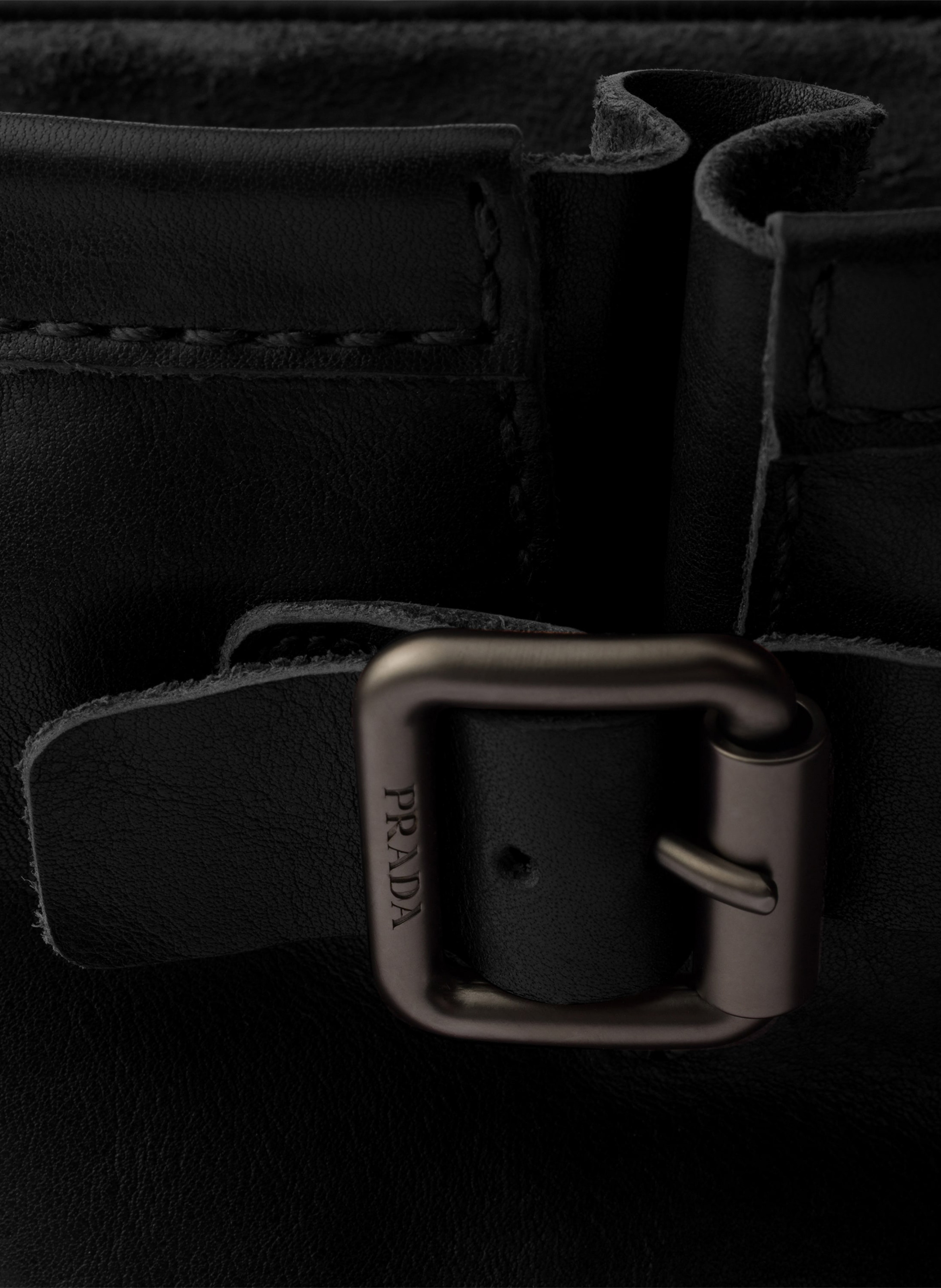 Bottes mi-mollet en cuir PRADA Noir