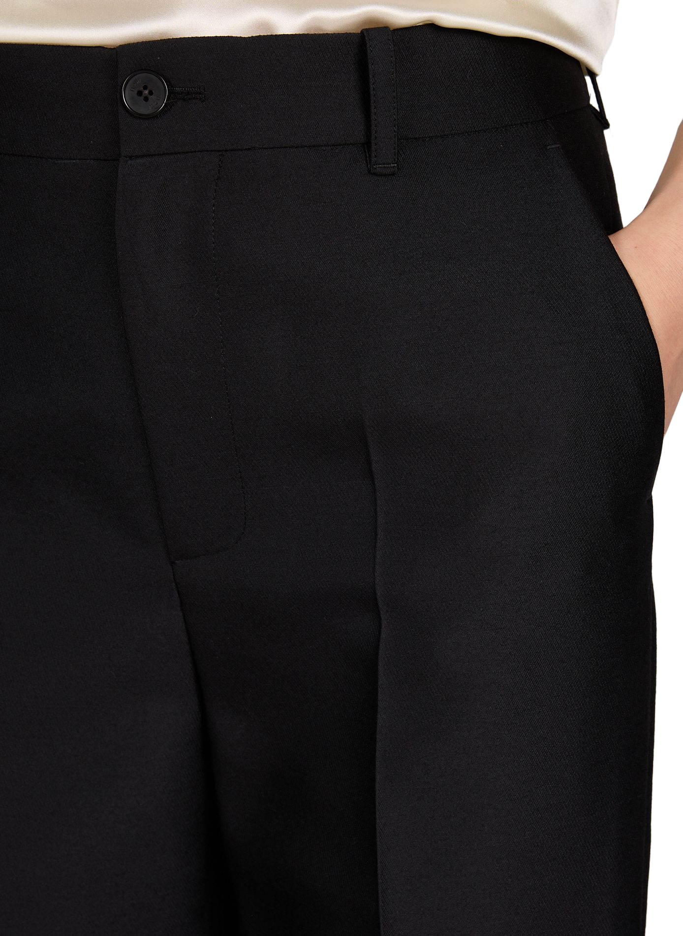 Straight wool and silk pants R2W Black