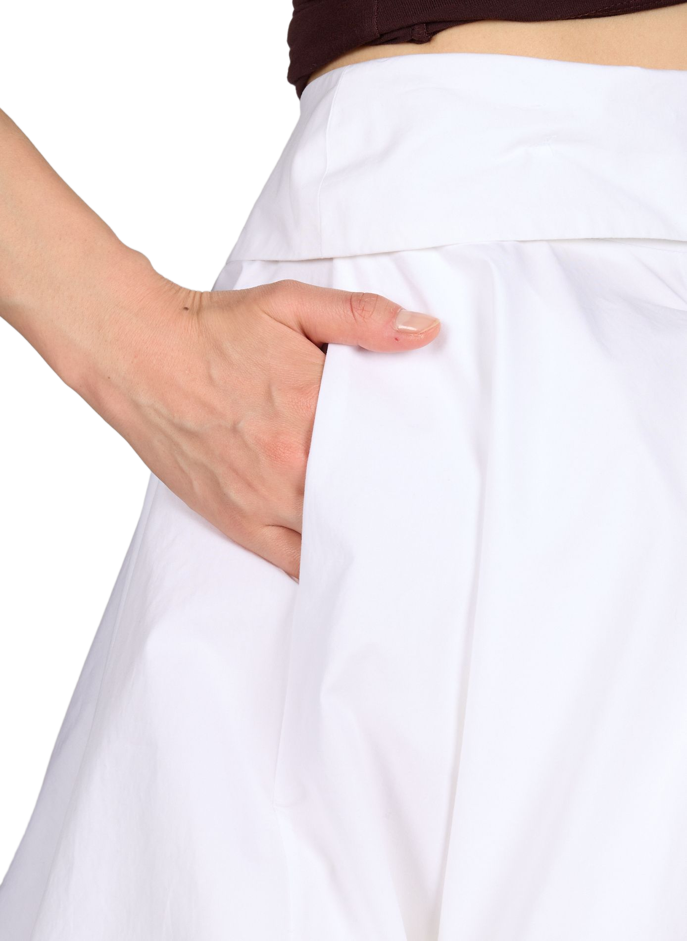 Jupe drapée à volume sculptural en coton MAGDA BUTRYM Blanc