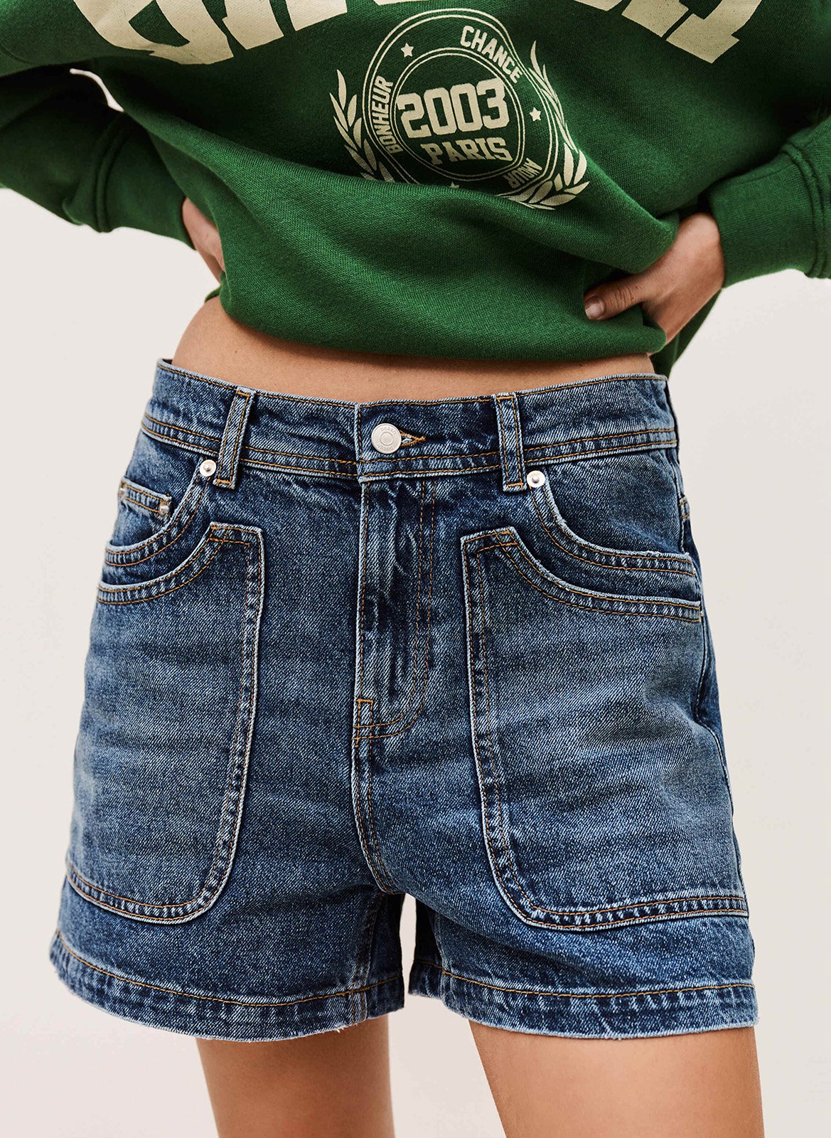 Short large en jean zevy BA&SH Bleu