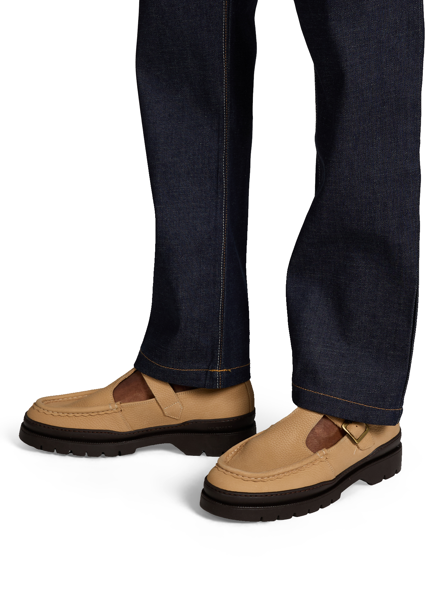 Grained leather sandals KLEMAN Beige