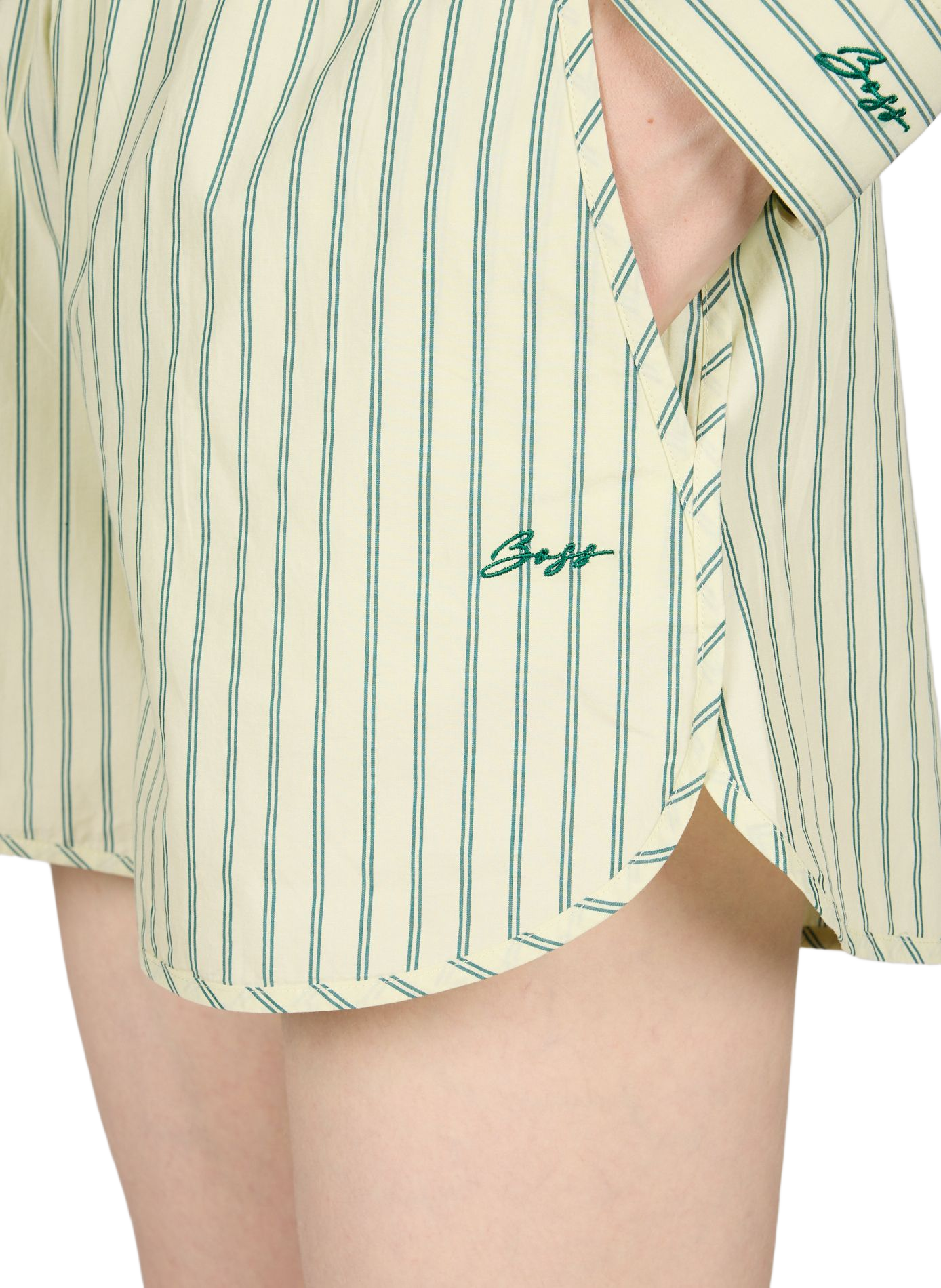 Short amplio a rayas de algodón BOSS Verde