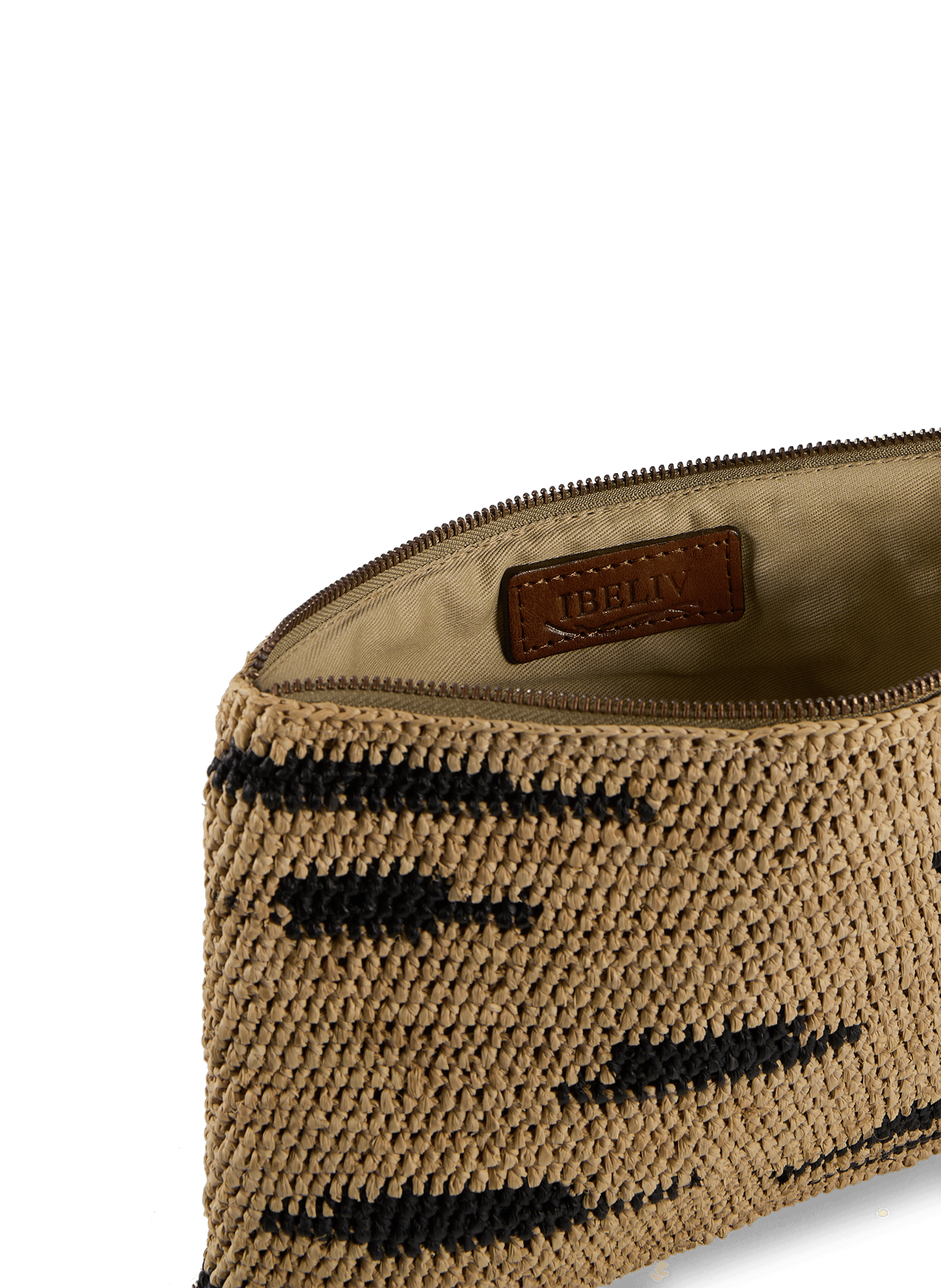 Zebra print Ampy raffia clutch IBELIV Multicolour