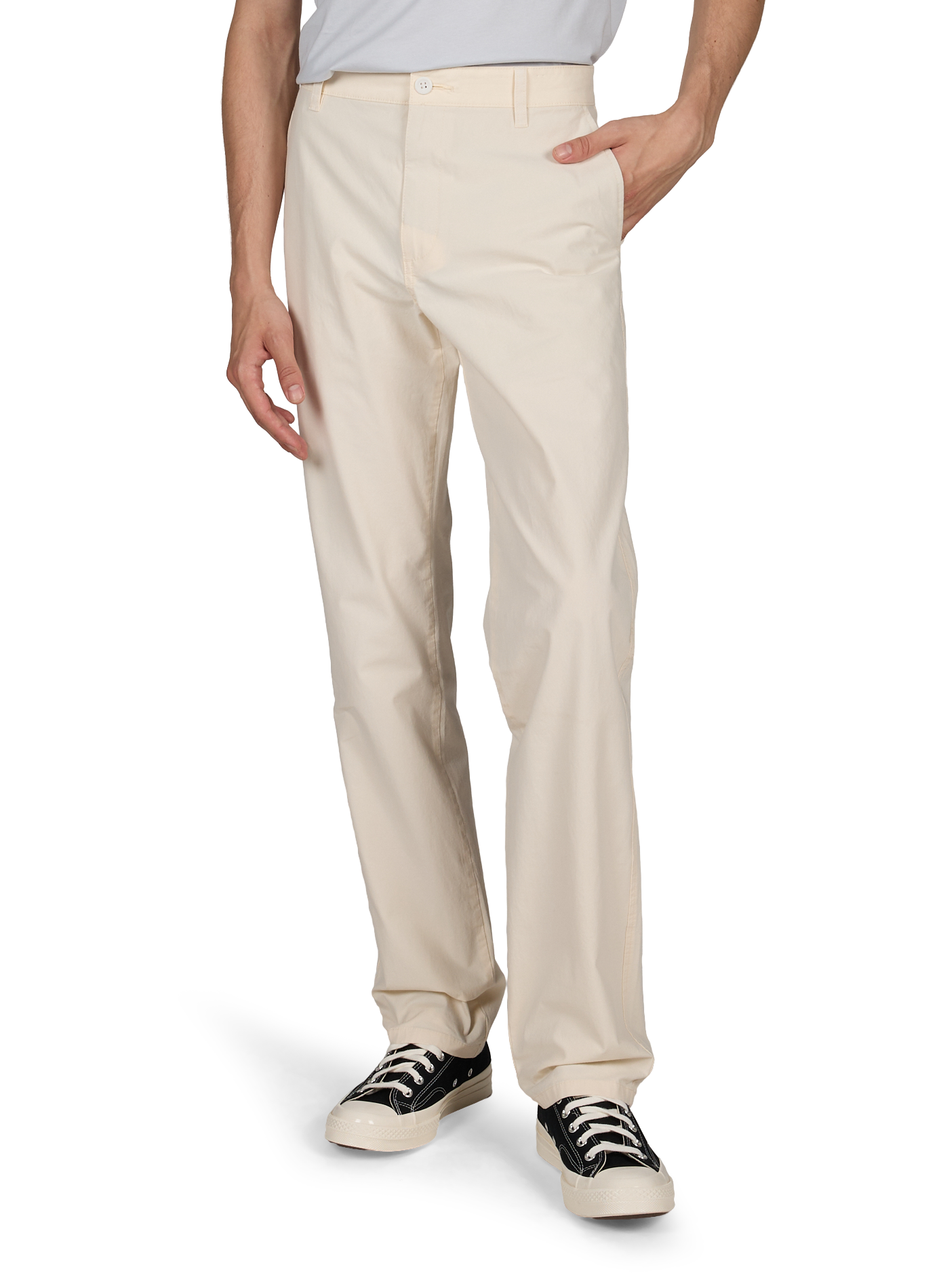 Pantalon droit en coton mélangé DOCKERS Blanc