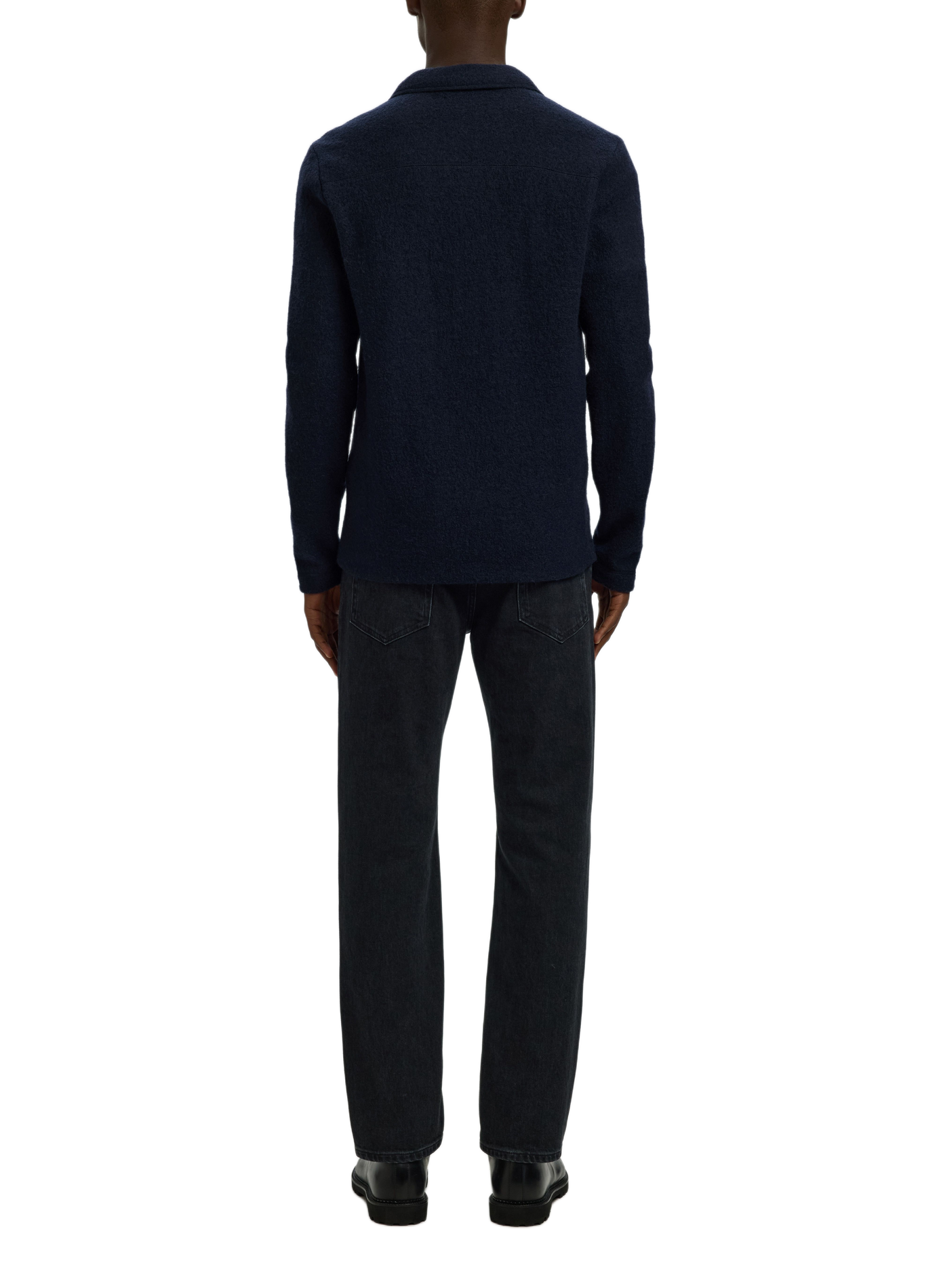 Cardigan with classic wool collar SELECTED Blue