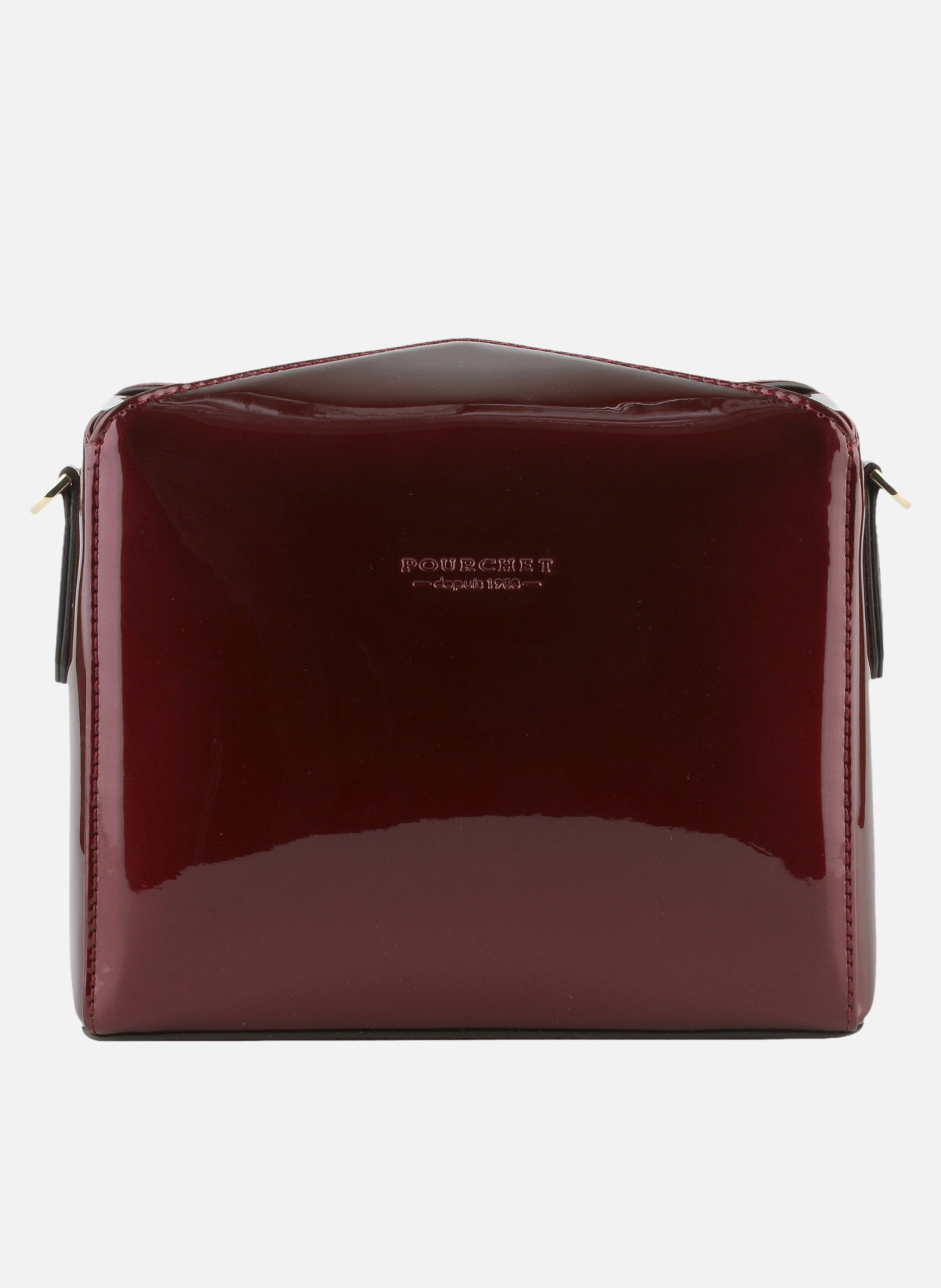 Cassetta vernis | sac porté épaule en cuir de vachette  Bordeaux